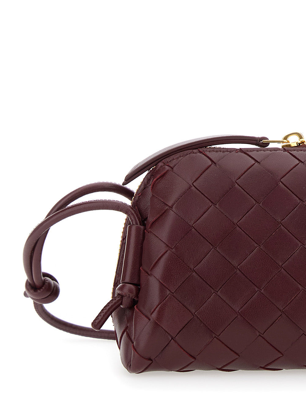 Bottega Veneta Women 'Concert' Bordeaux Crossbody Bag With Intreccio Motif In Leather Woman - 5