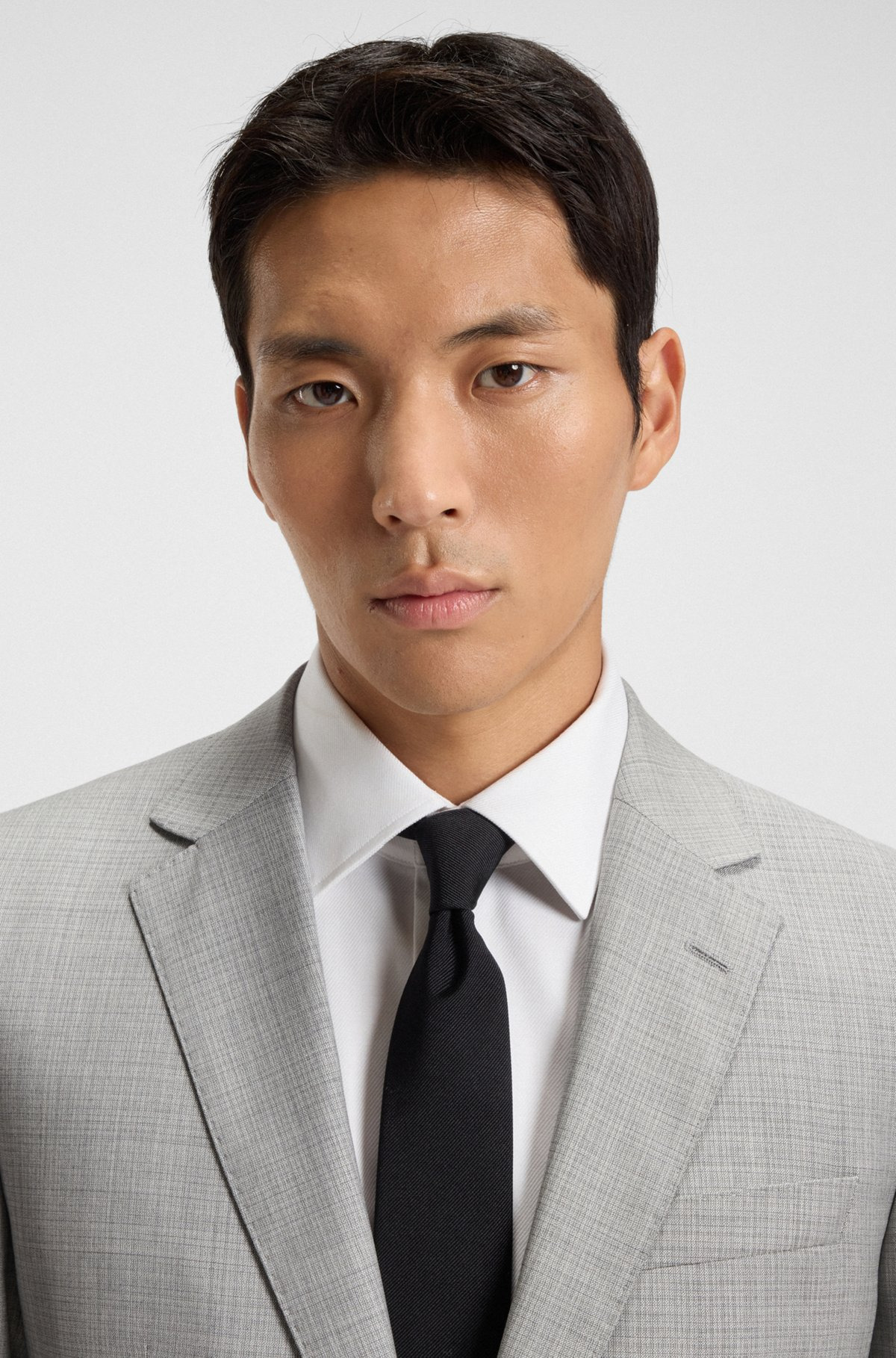 SLIM-FIT SUIT IN MICRO-PATTERNED VIRGIN WOOL - 4