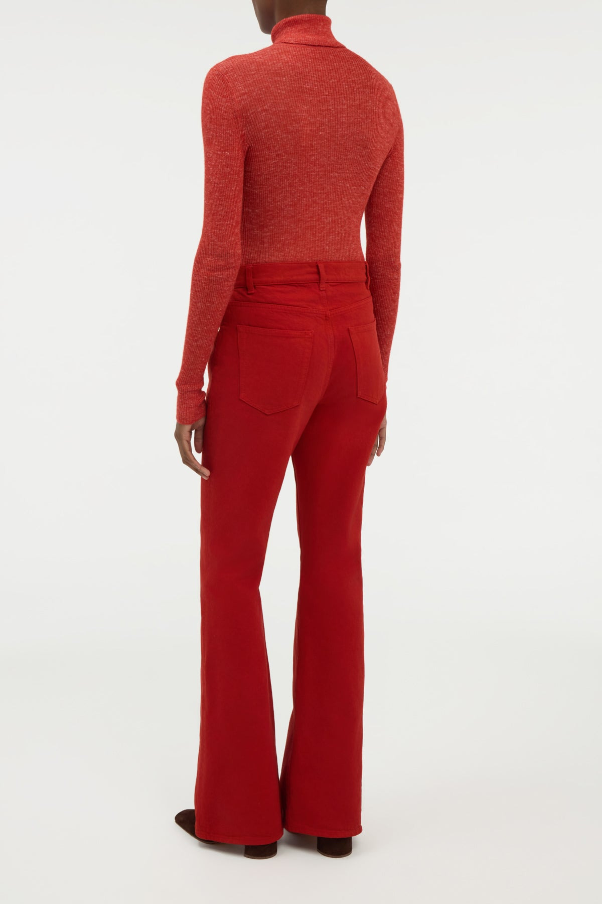 Aldona Knit Turtleneck in Antelope Orange Cashmere Silk with Hemp - 6