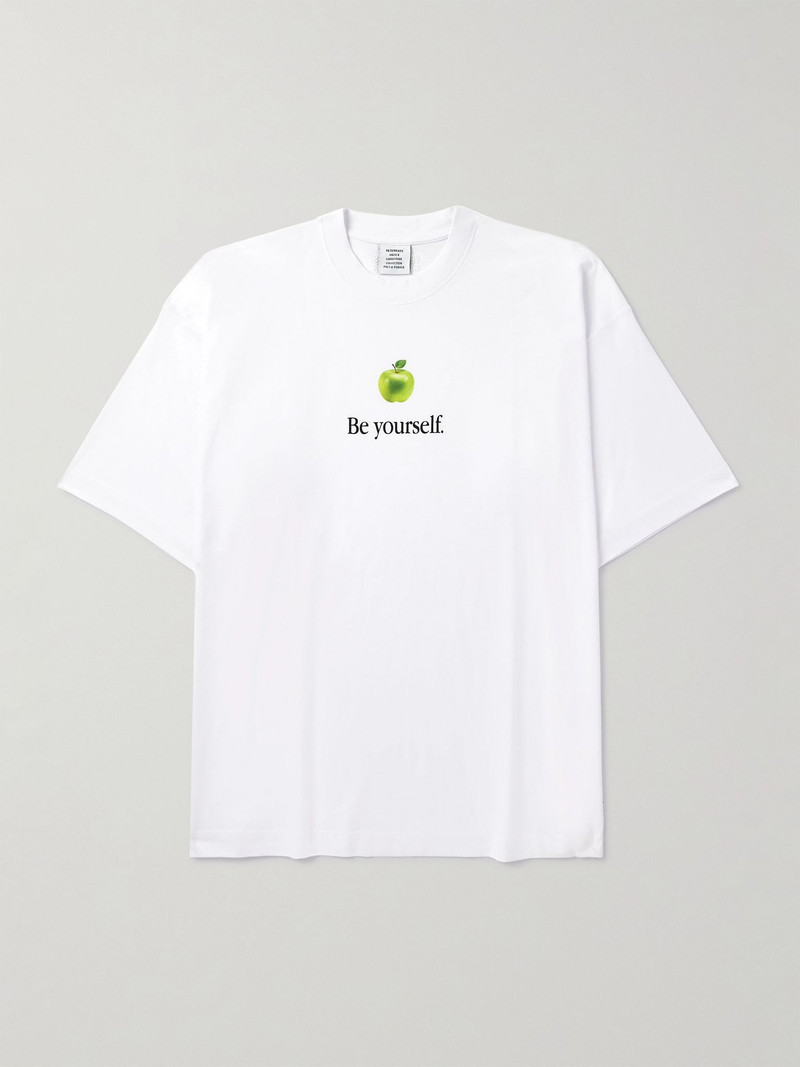 Be Yourself Oversized Printed Cotton-Jersey T-Shirt White 1