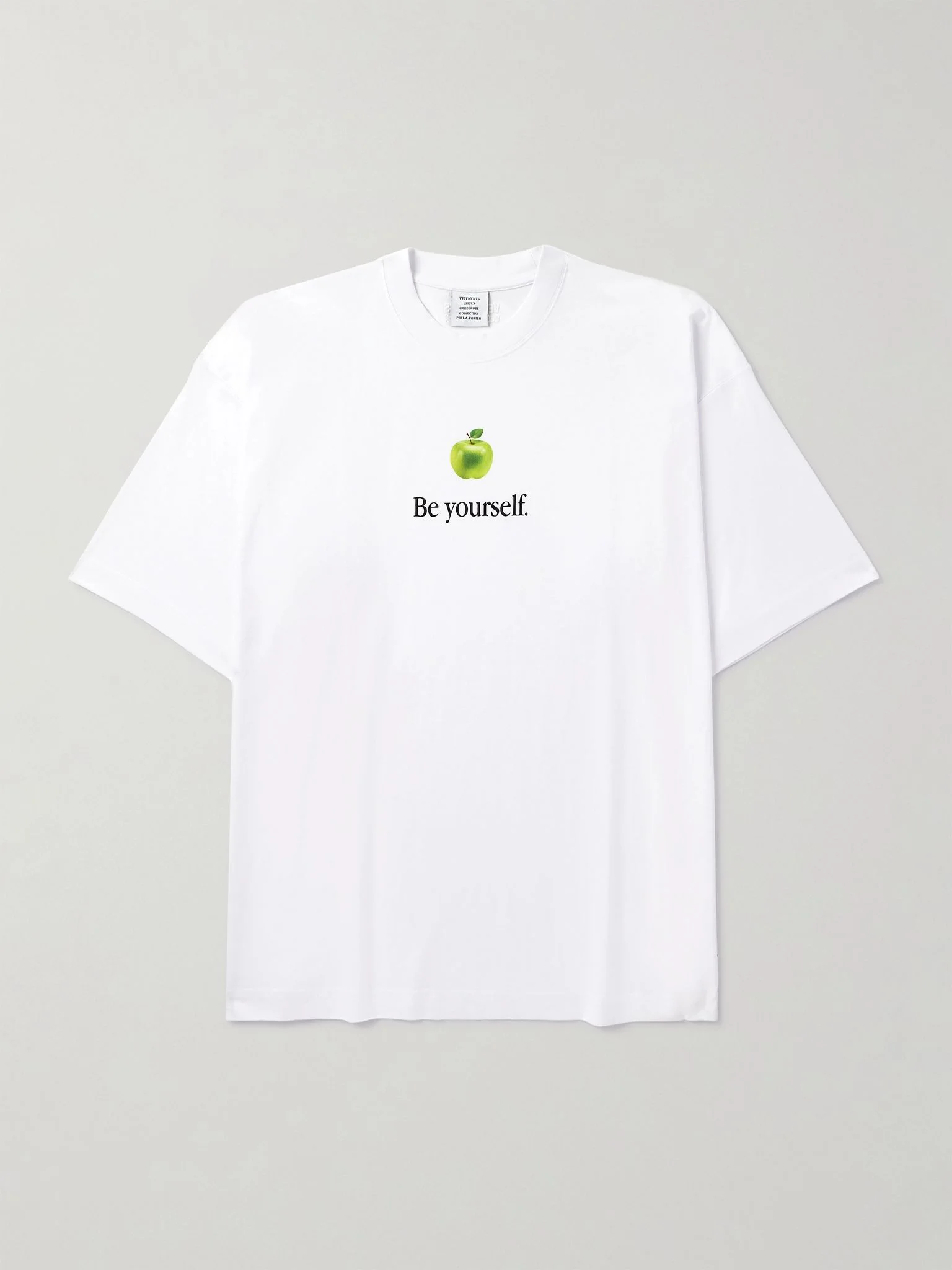 Be Yourself Oversized Printed Cotton-Jersey T-Shirt White - 1