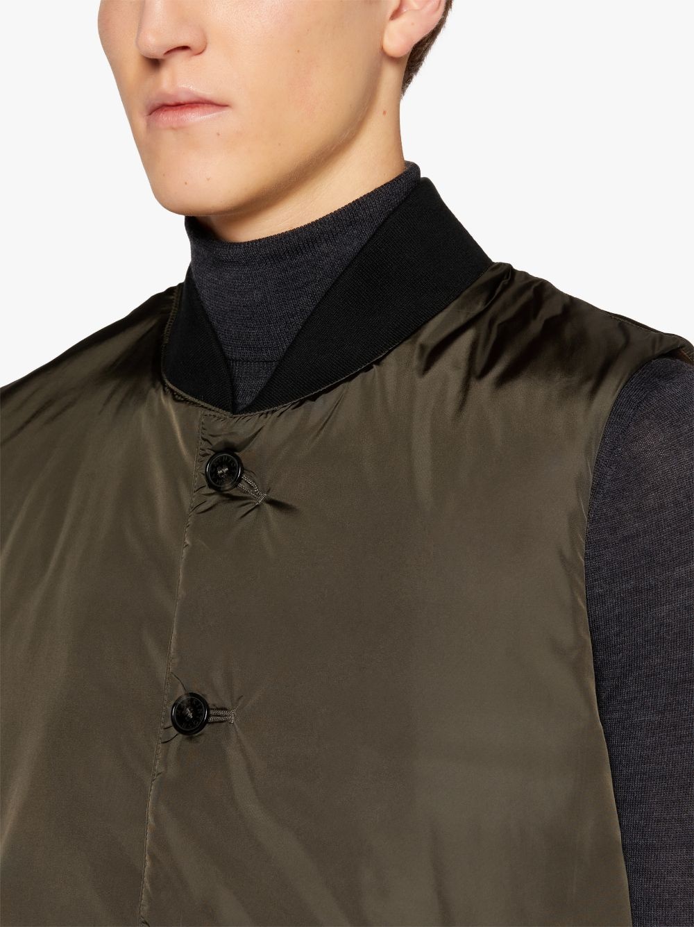DUNDEE DARK GREEN X MOCHA NYLON LINER VEST | QC-107 - 5