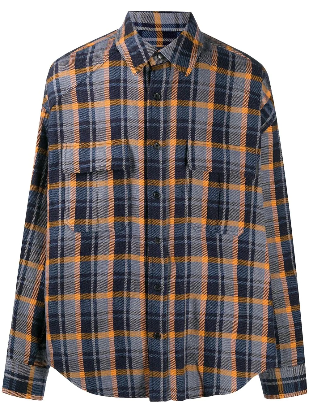 checked oversized-fit shirt - 1