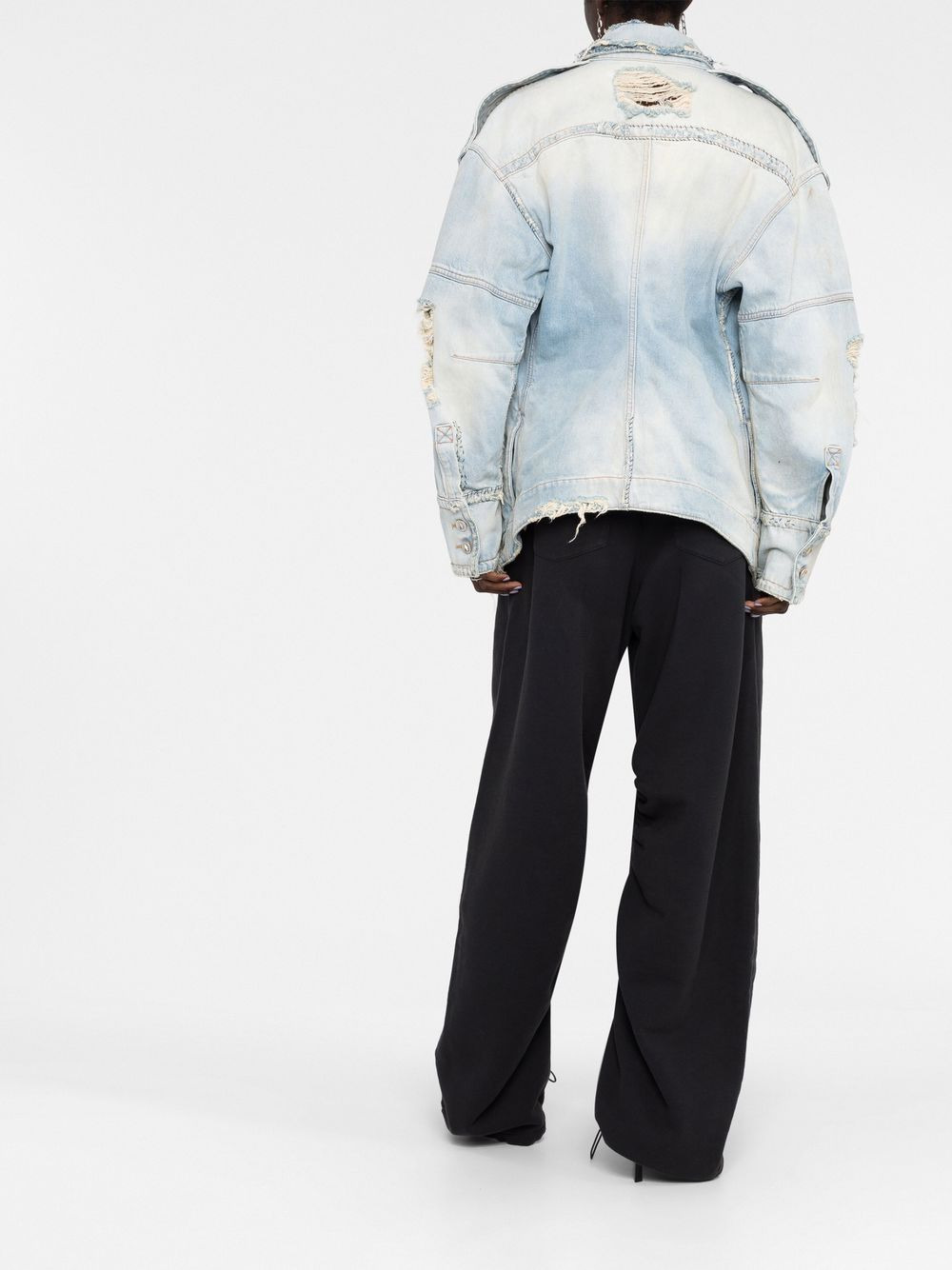 distressed denim jacket - 4