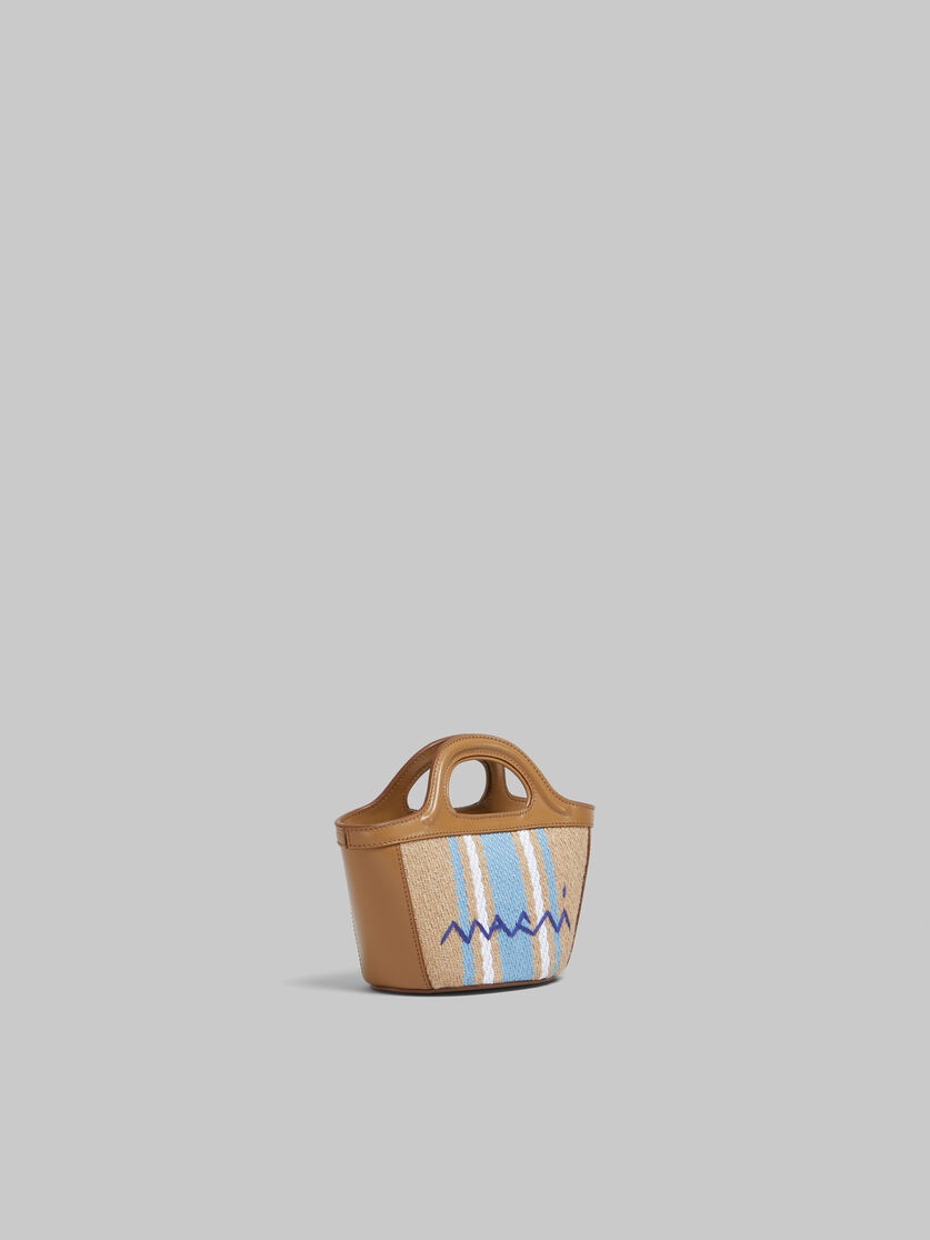 TROPICALIA MICRO BAG IN BROWN LEATHER AND RAFFIA-EFFECT FABRIC - 5