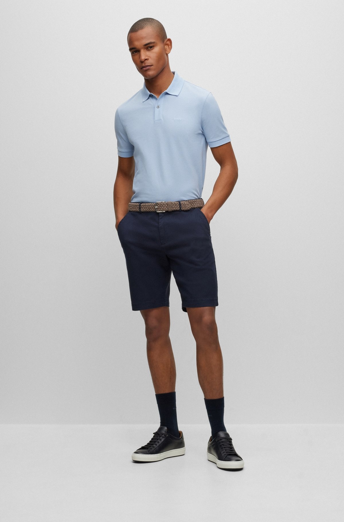 SLIM-FIT SHORTS IN A COTTON BLEND - 3
