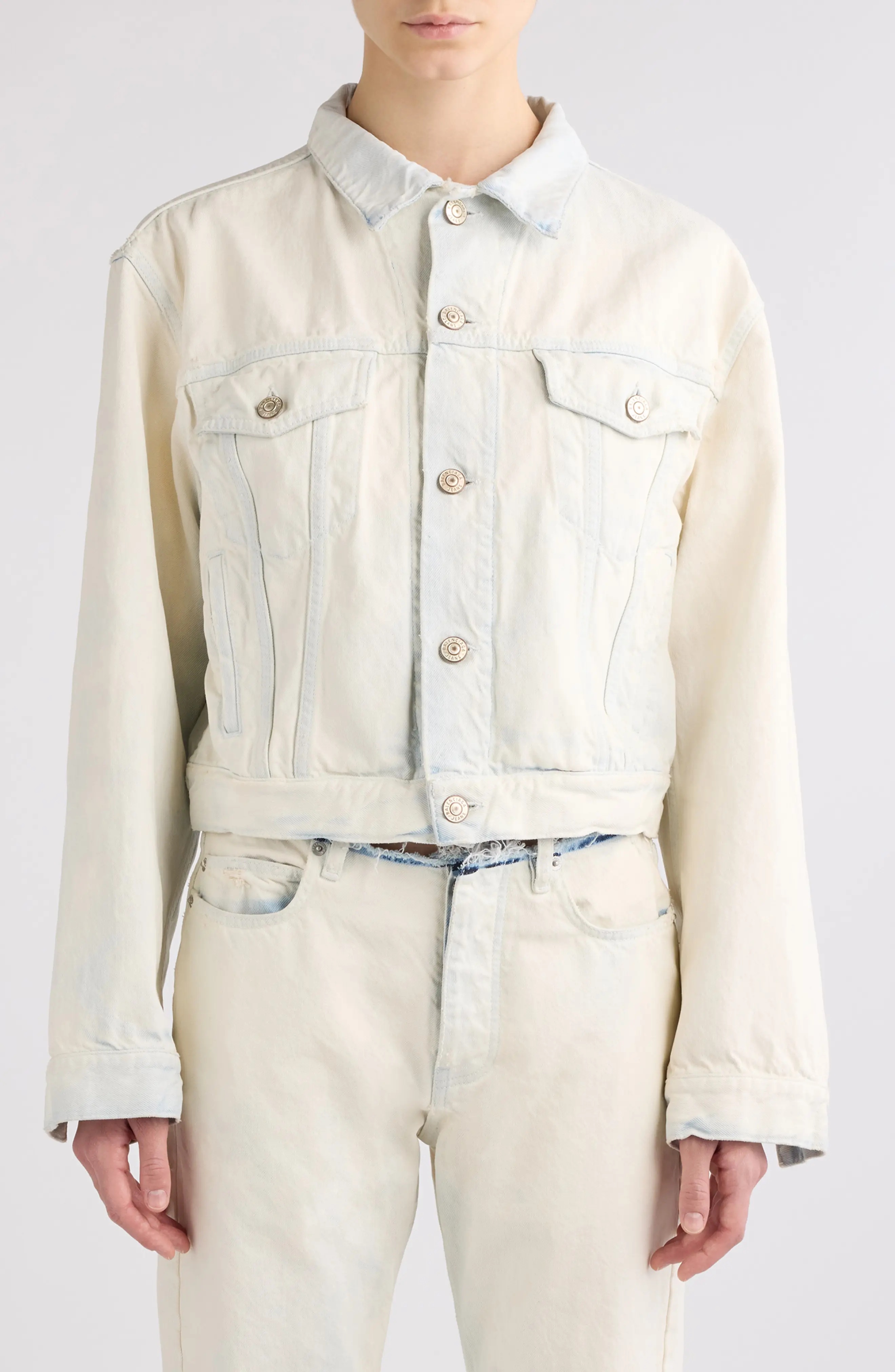 Small Fit Bleached Denim Jacket - 1