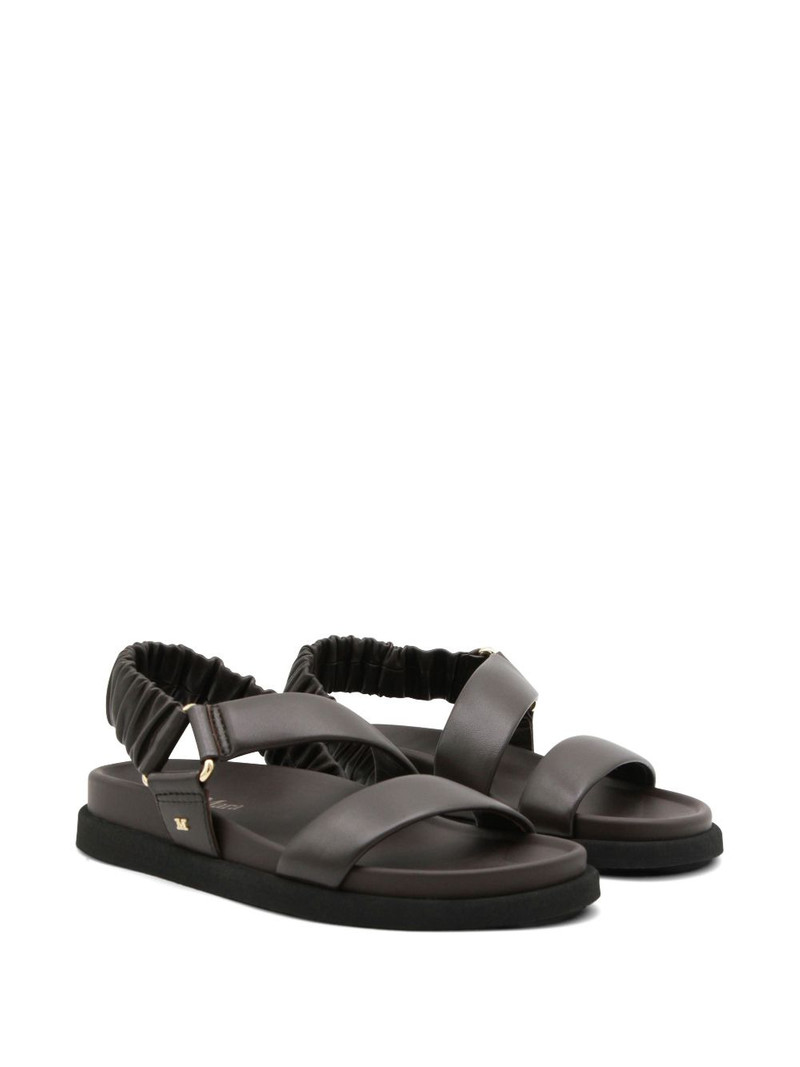 Max Mara ruched slingback leather sandals outlook