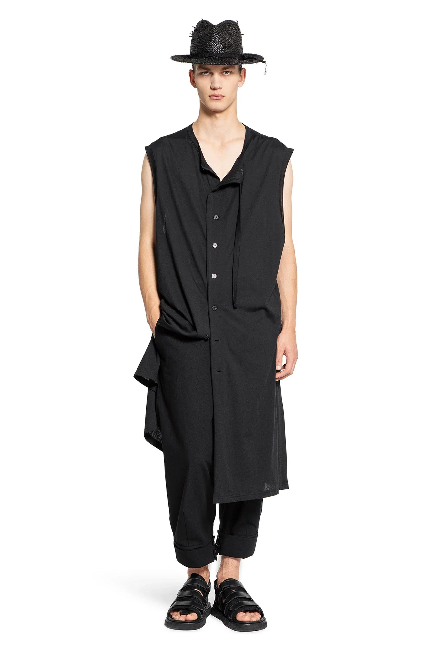 Belted-Hem-Printed-Pants - 5