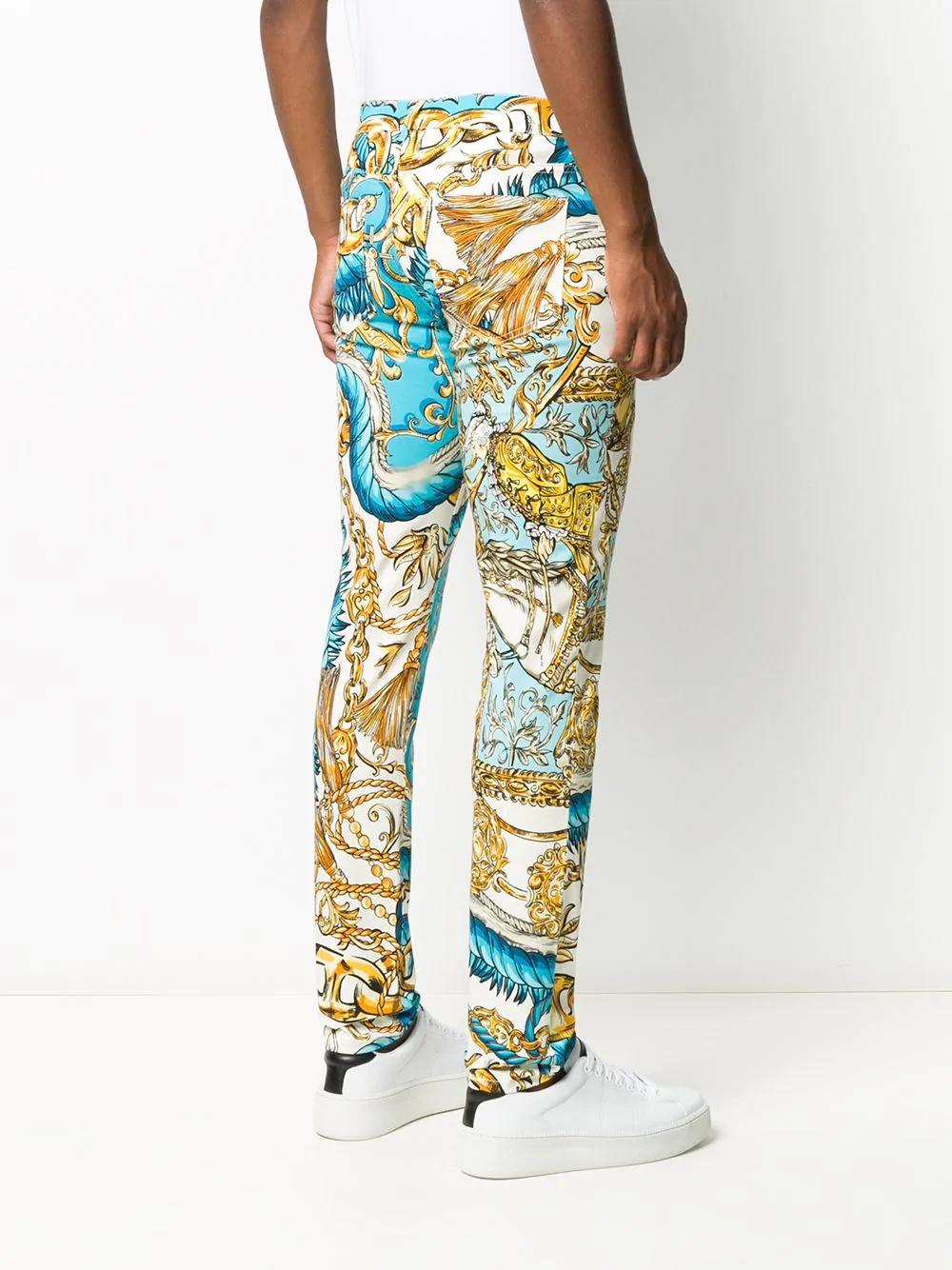 chain print straight-leg trousers - 4