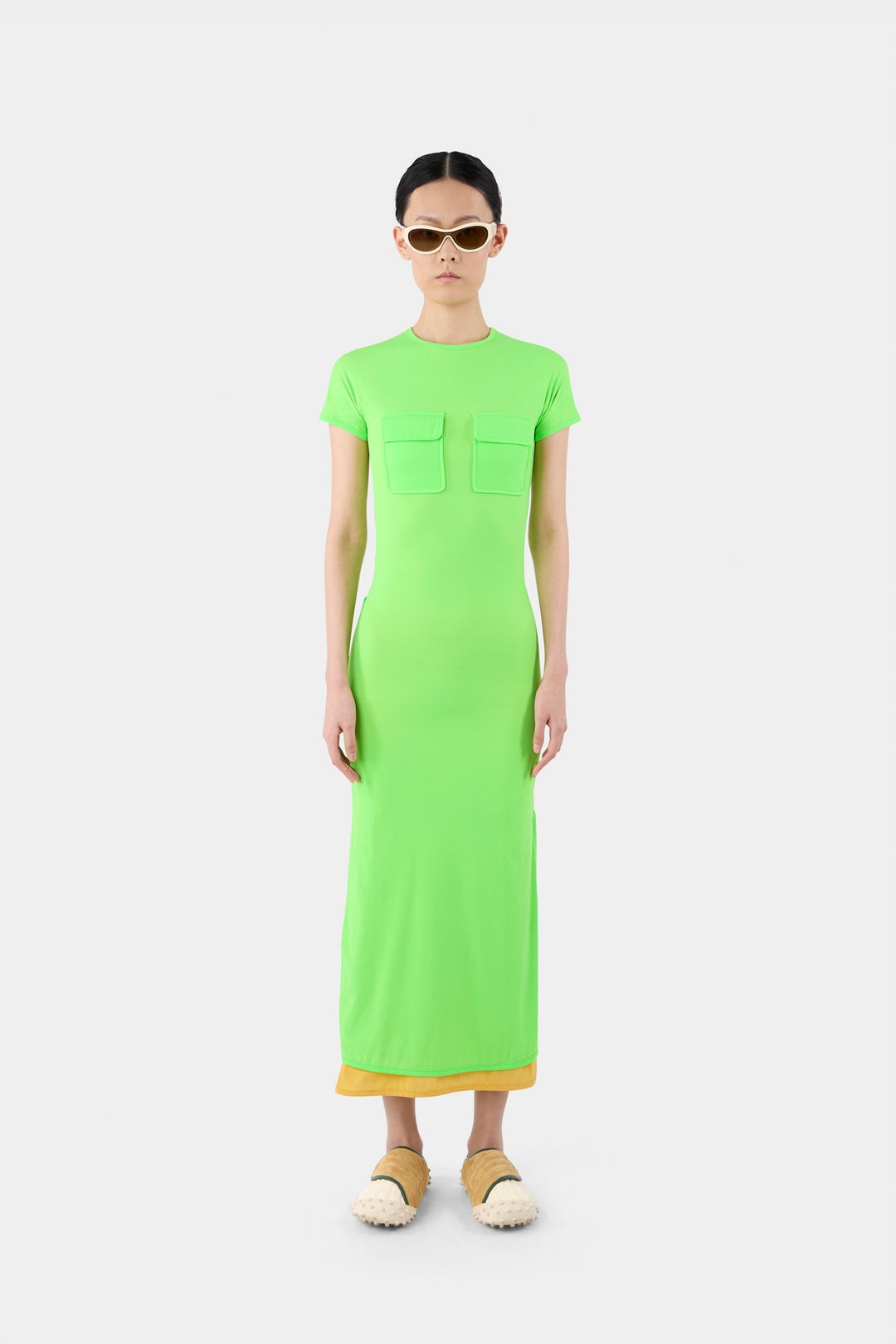 POCKETS DRESS / fluo green - 3