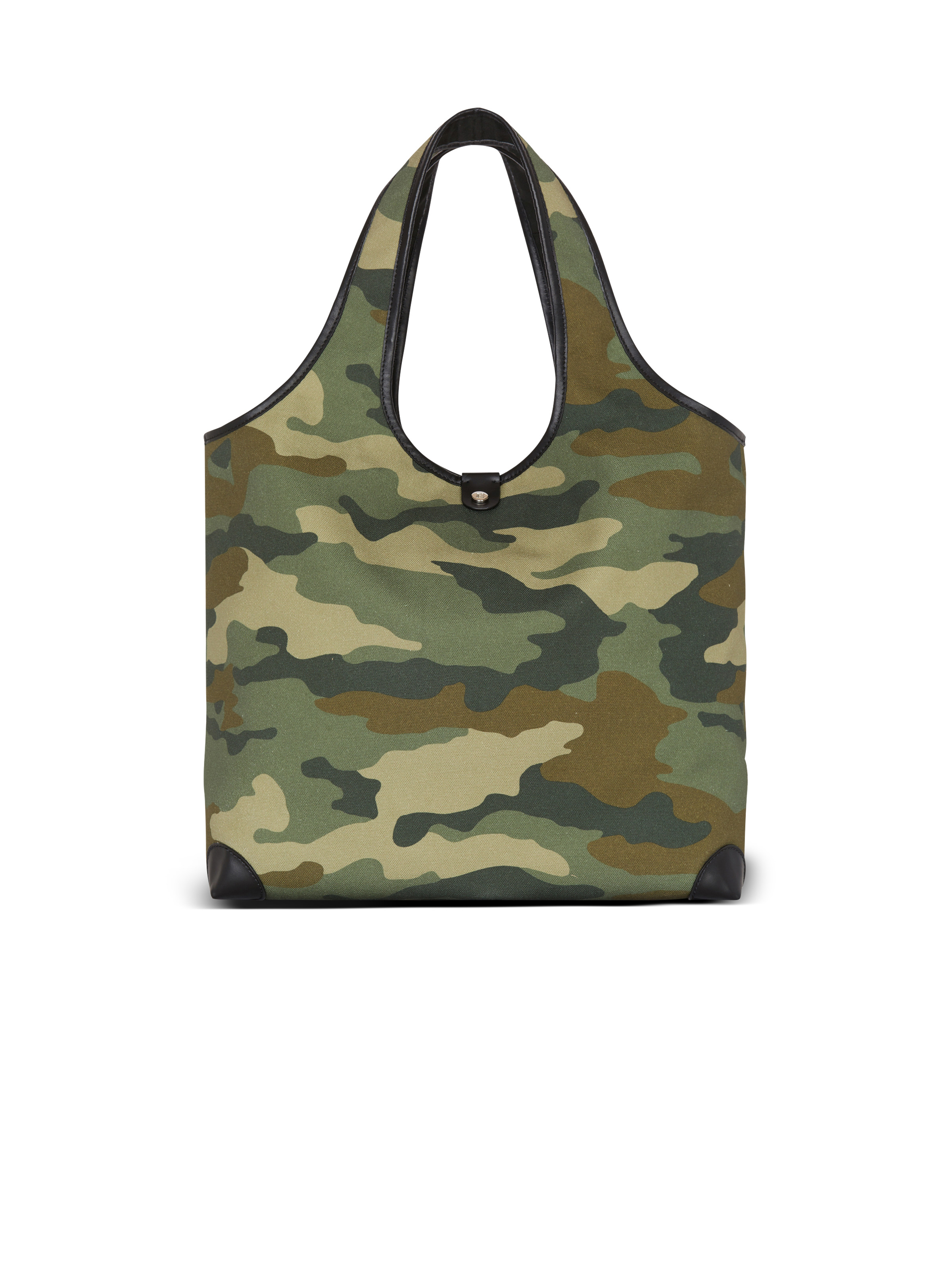 Camouflage canvas B-Army Grocery Bag with Vintage Balmain logo - 4