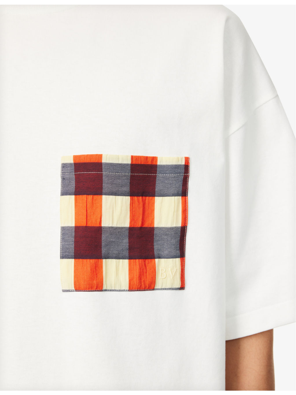 Gingham Pocket crew-neck cotton T-shirt - 5