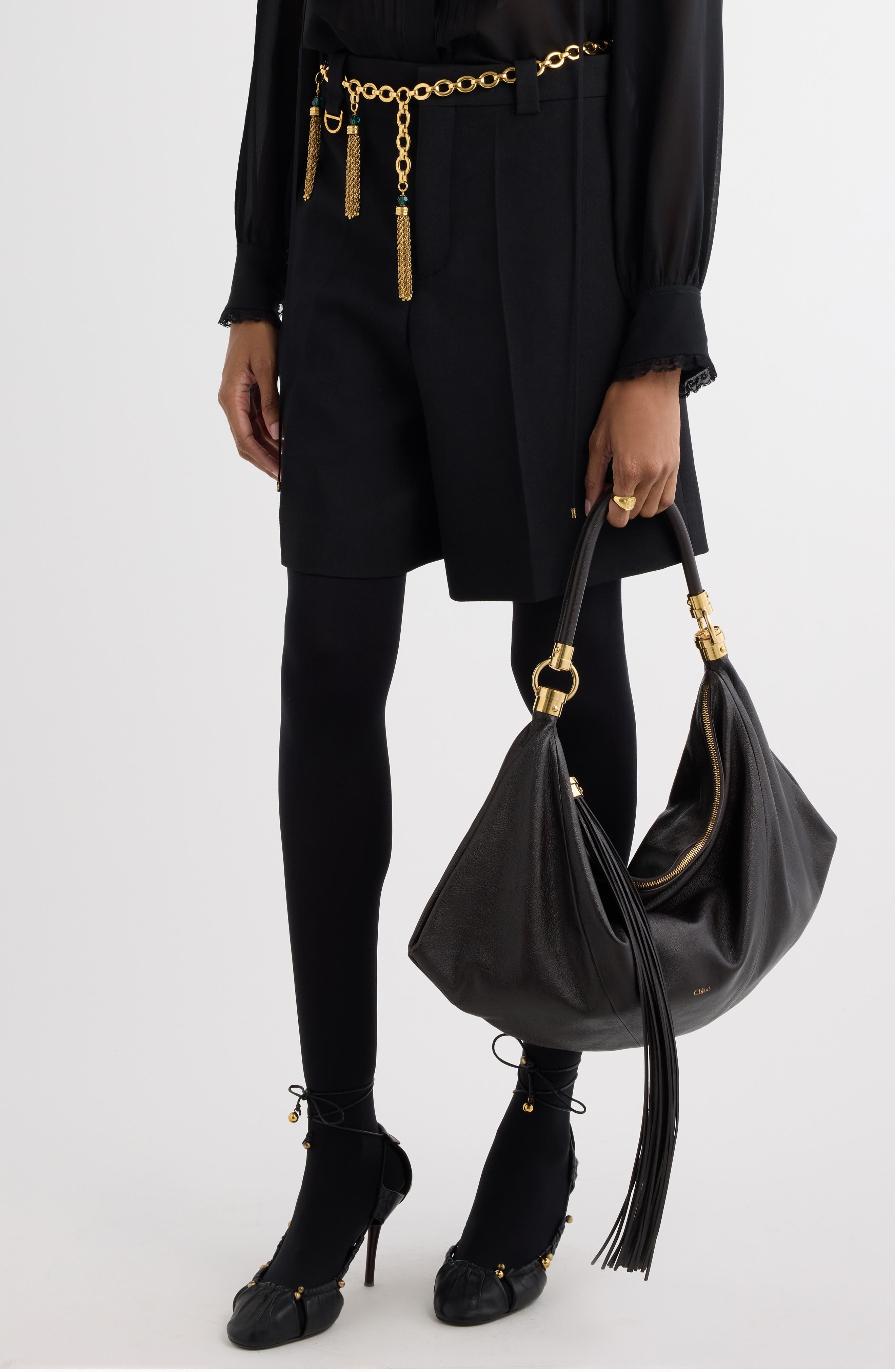 Chloé Medium Foulard Leather Hobo Bag in Kohl Brown at Nordstrom - 2
