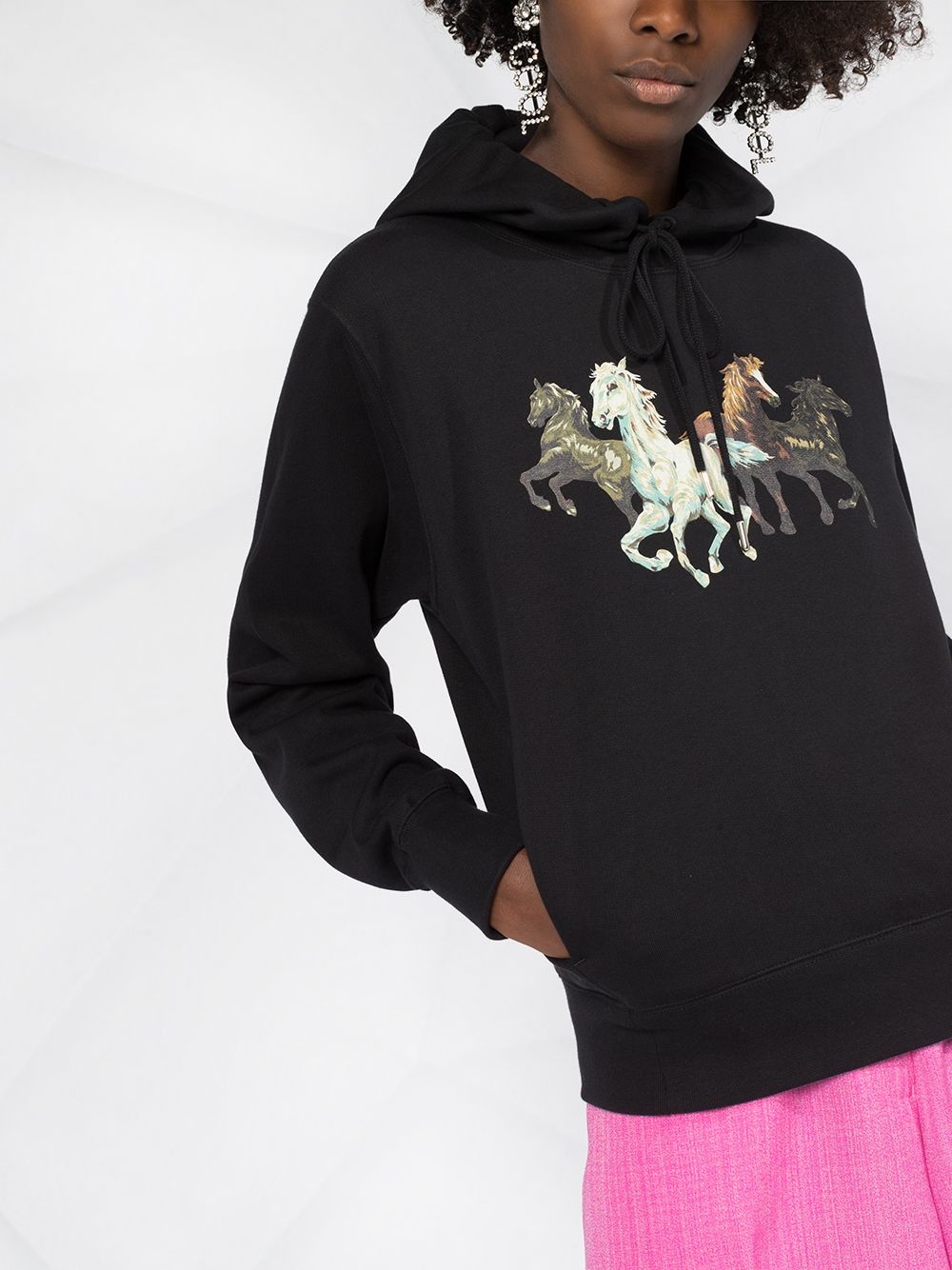 horse-print hoodie - 5