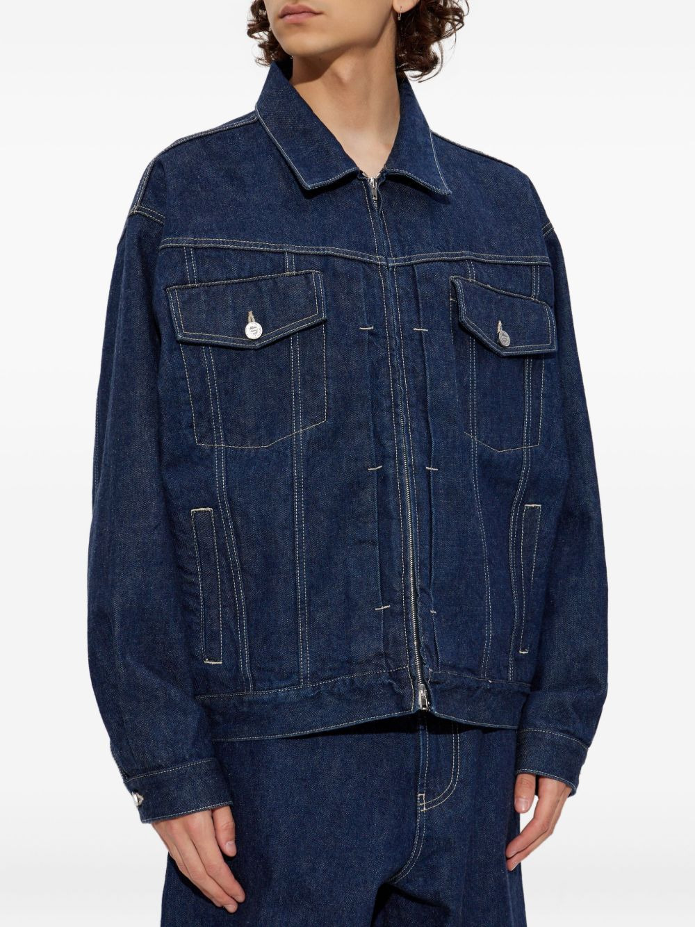 zip-front flap-pocket jacket - 4