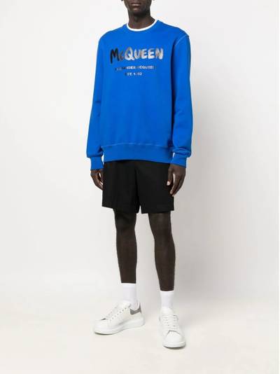 Alexander McQueen logo graffiti-print sweatshirt outlook