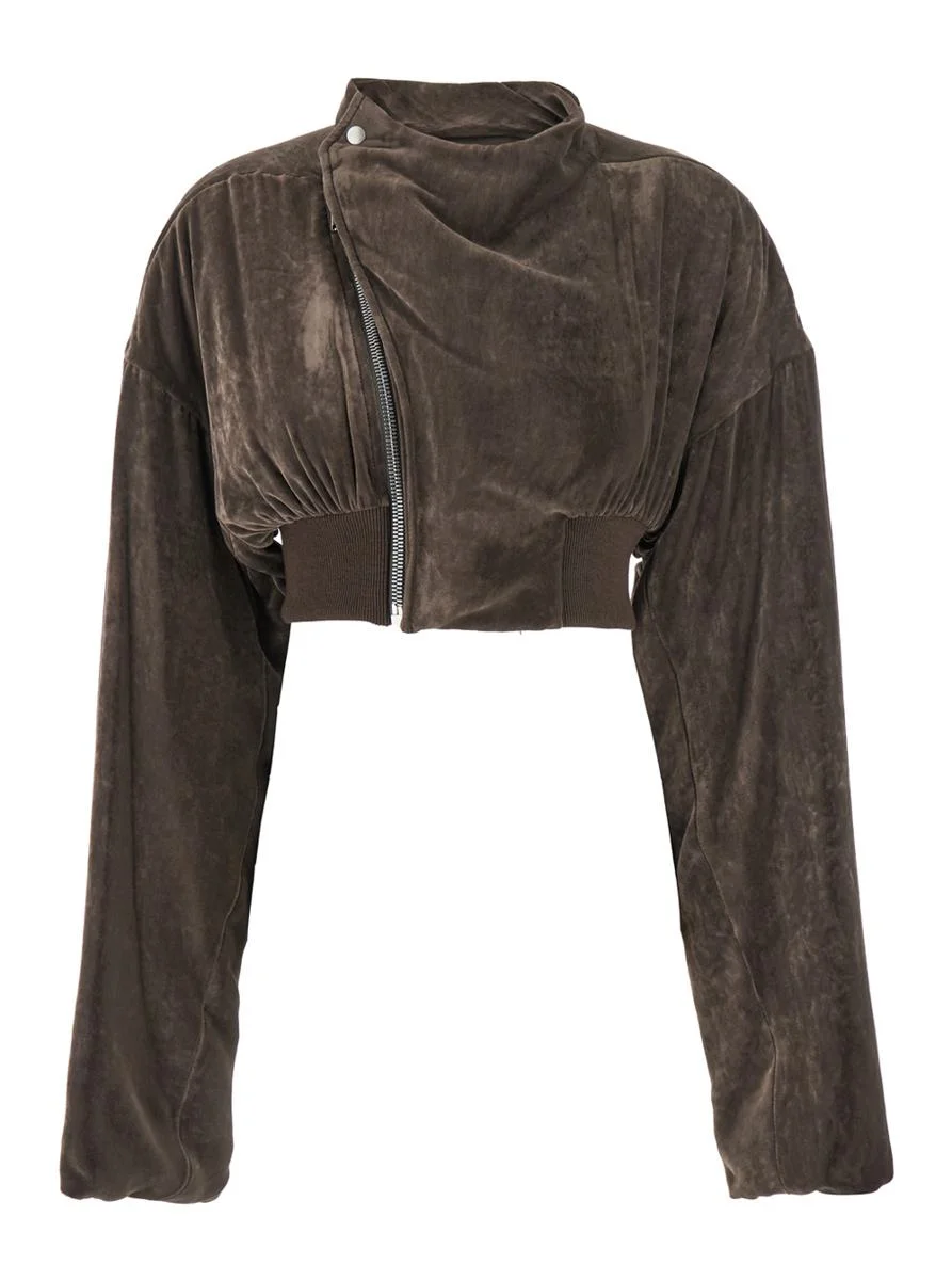 Rick Owens 'Hollywood' Cropped Jacket With Front Zip Closure In Viscose Blend Woman - 1