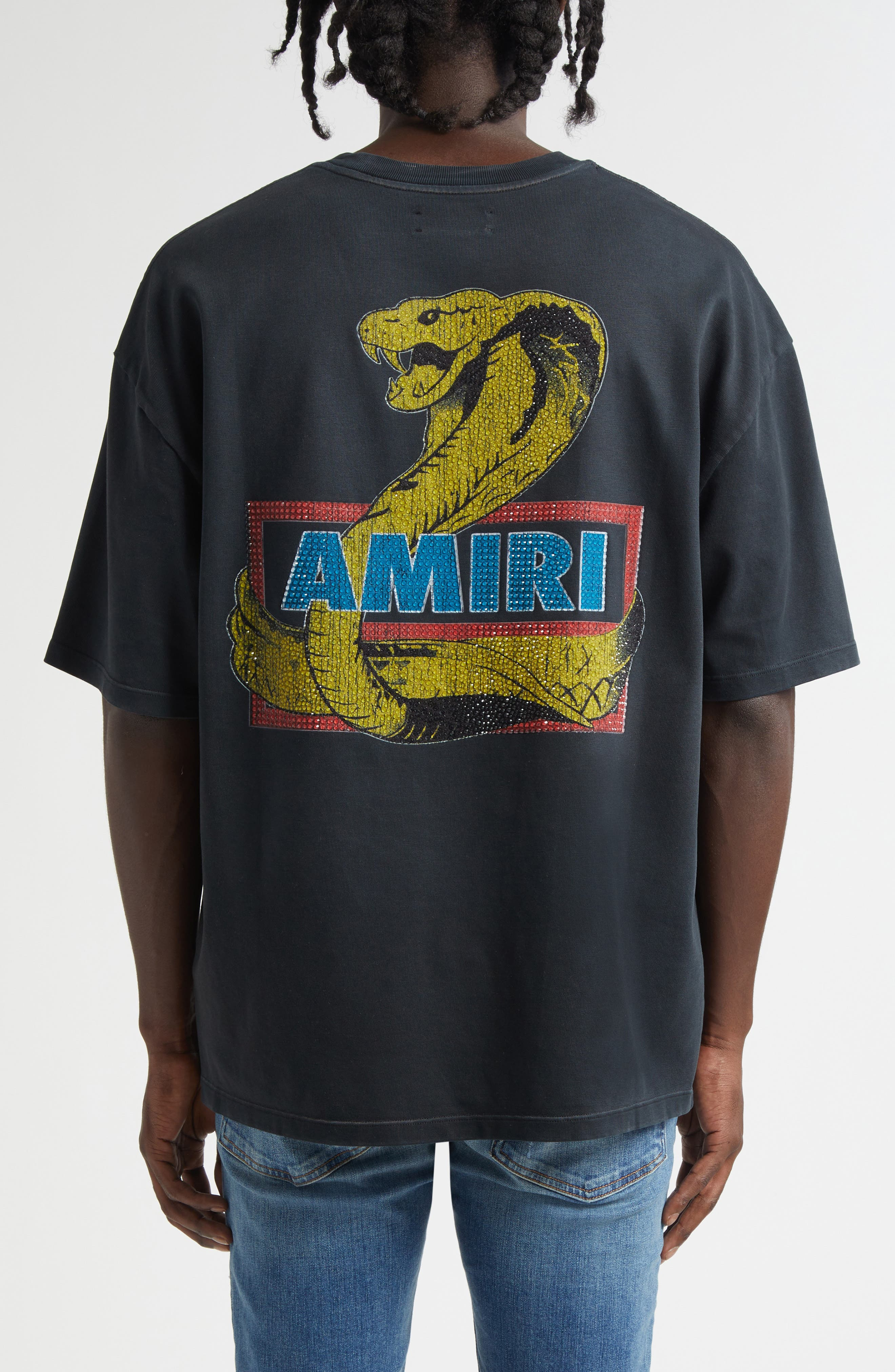 AMIRI Crystal Cobra Oversize Graphic T-Shirt in Black at Nordstrom - 2