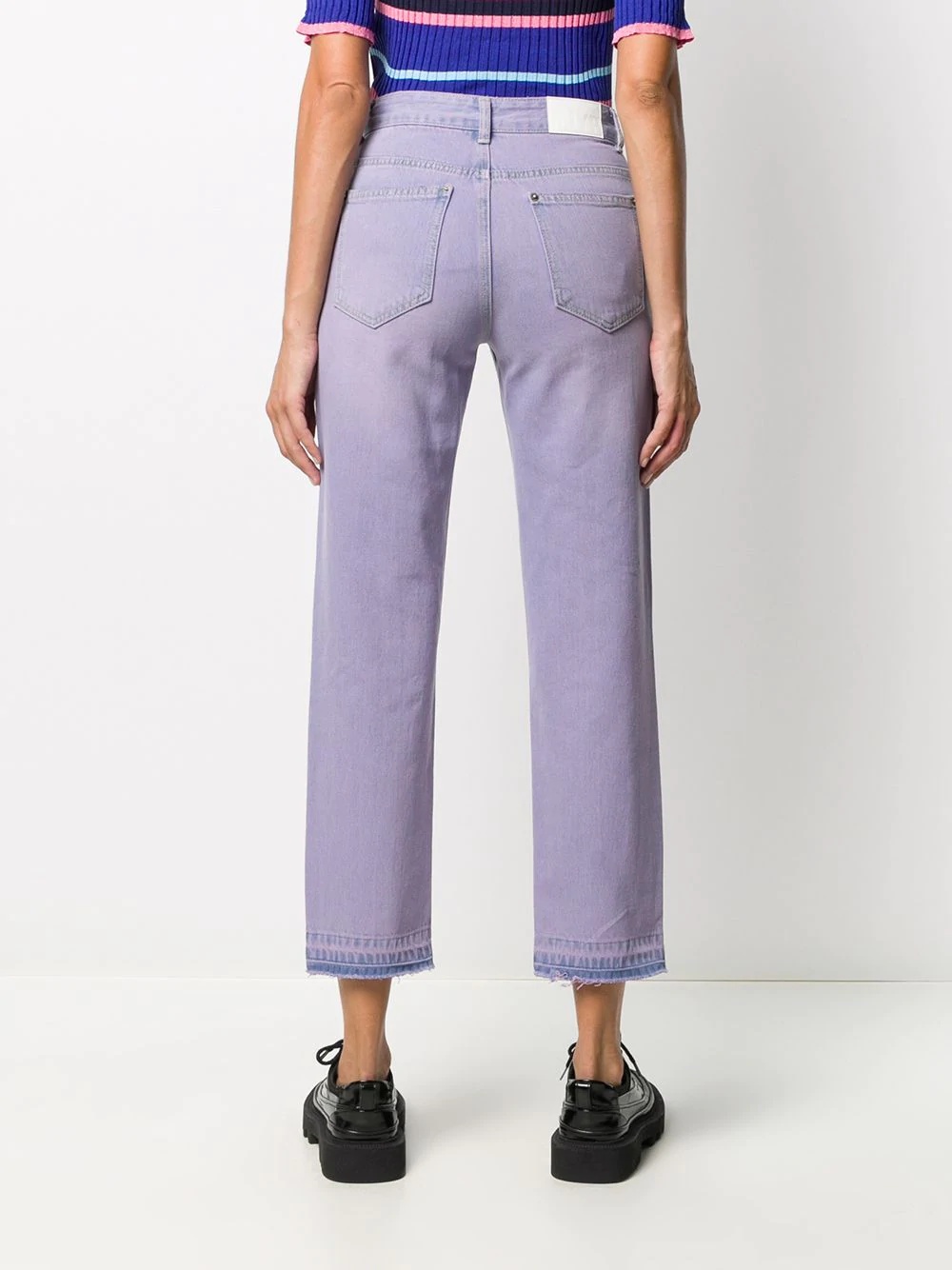 high-rise cropped washed jeans - 4