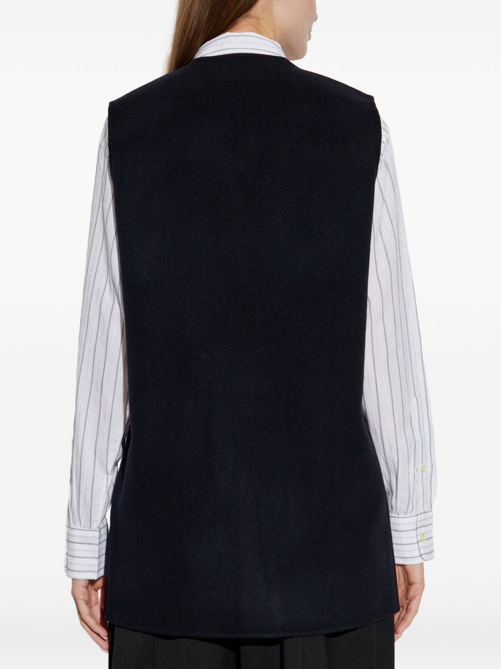 v-neck wool vest - 4