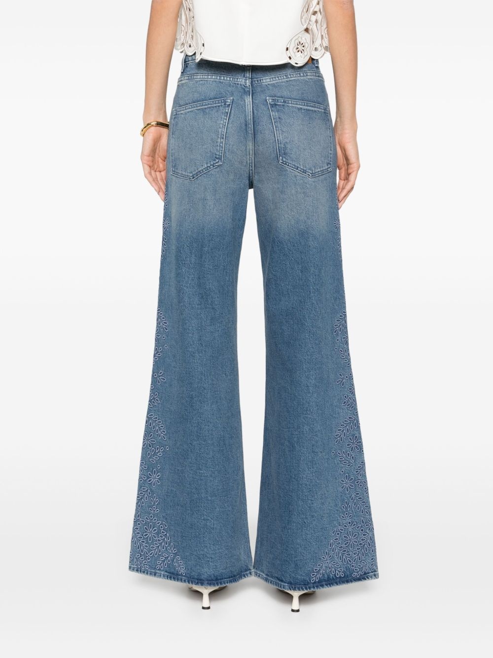 embroidered jeans - 4
