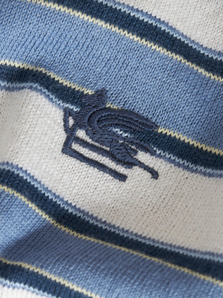 STRIPED KNIT SLEEVELESS SWEATER - 3