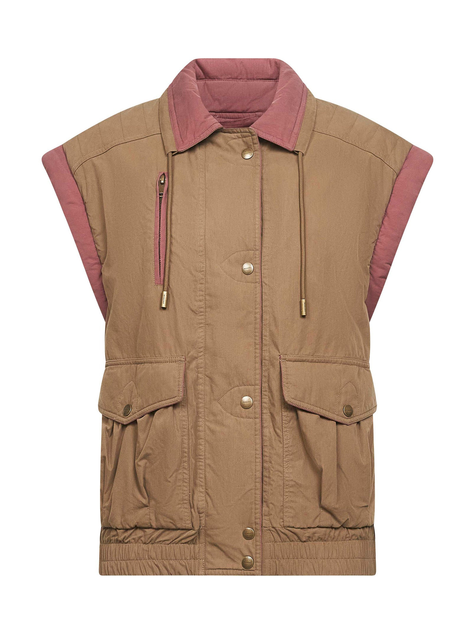 Green cotton detachable sleeves Desha jacket - 3