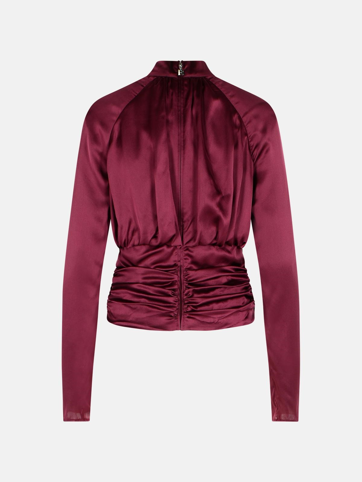 'KALA' BURGUNDY SILK BLOUSE - 3