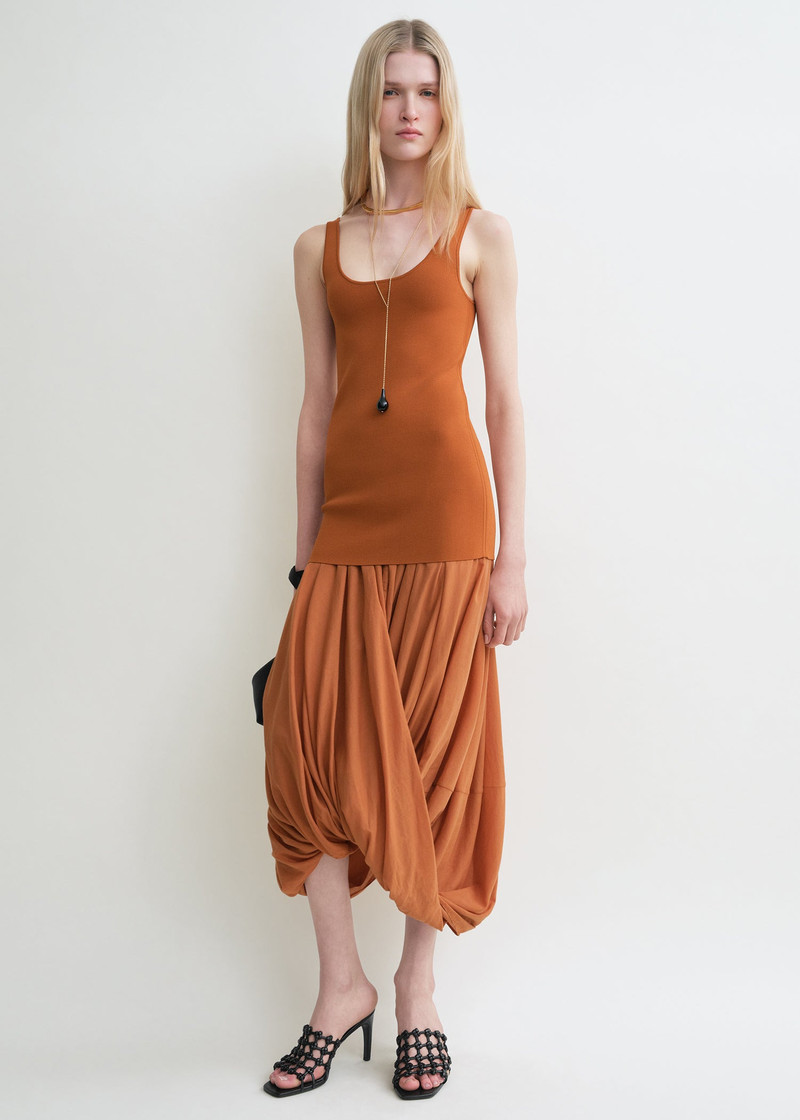 TOTEME Cocoon tank dress terracotta outlook