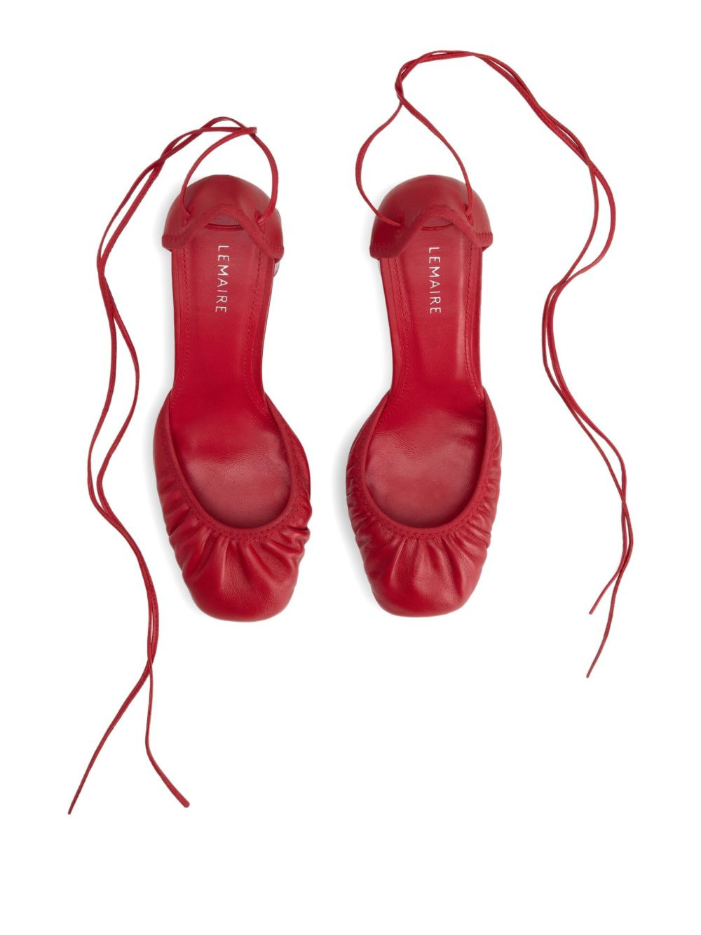 85mm Micro Ballerina 85 gathered-toe lace-up flats - 4