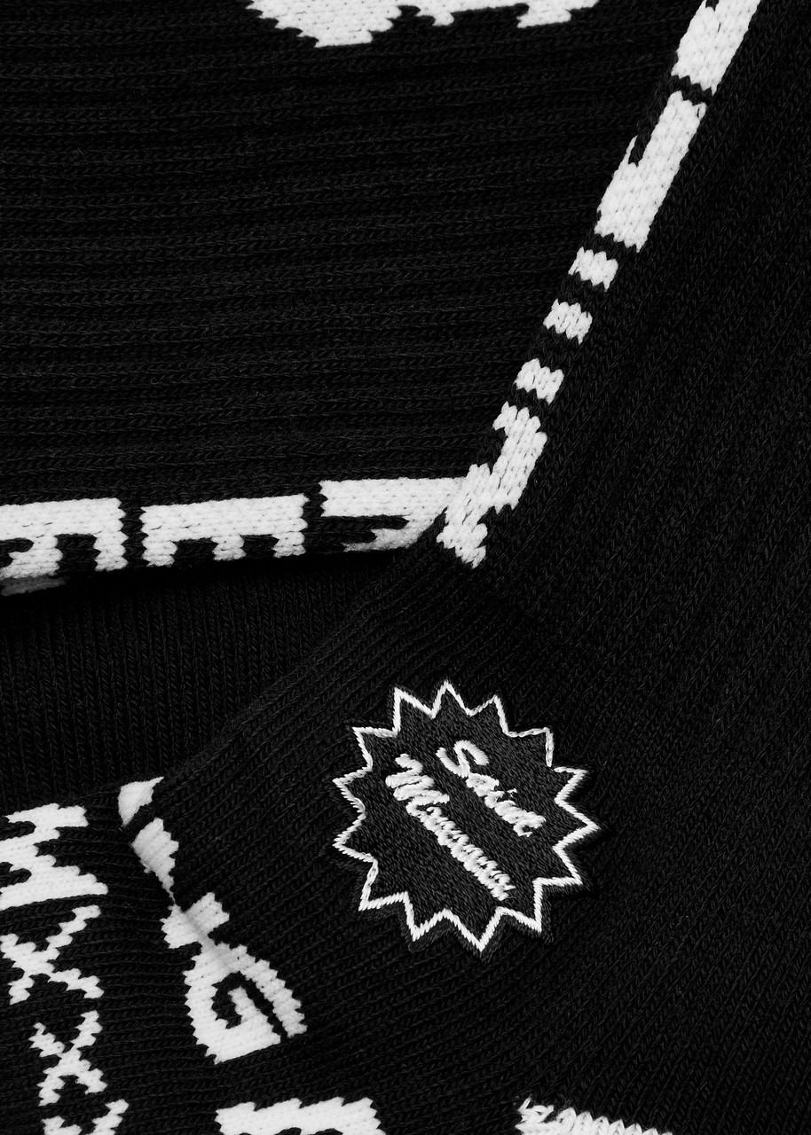 Saint Mxxxxxx X A Bathing Ape Logo Cotton-blend Socks - 2