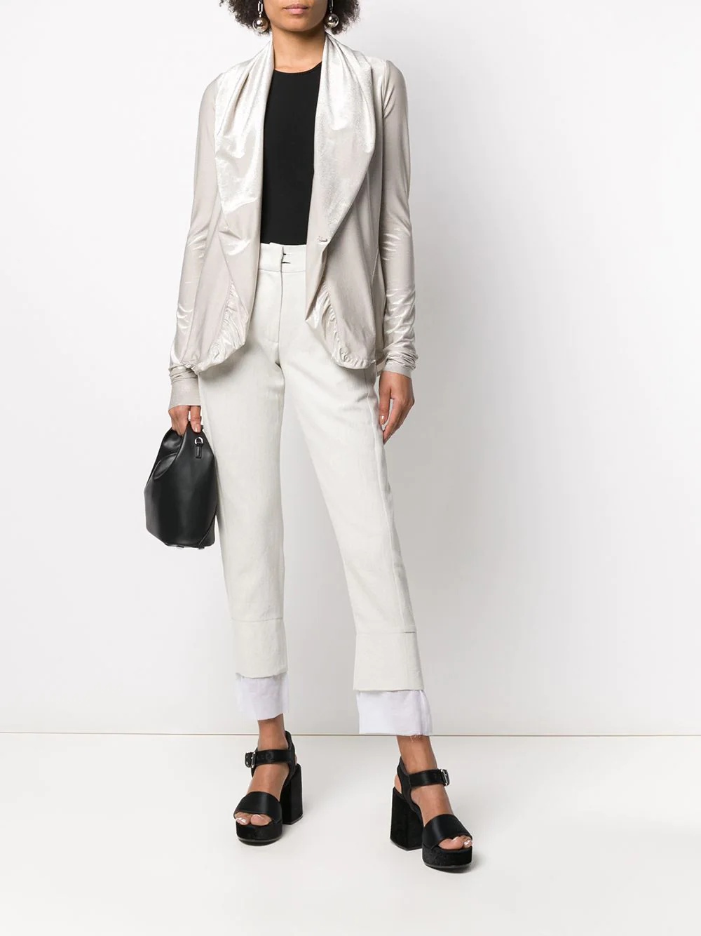 contrasting-cuffs straight trousers - 2