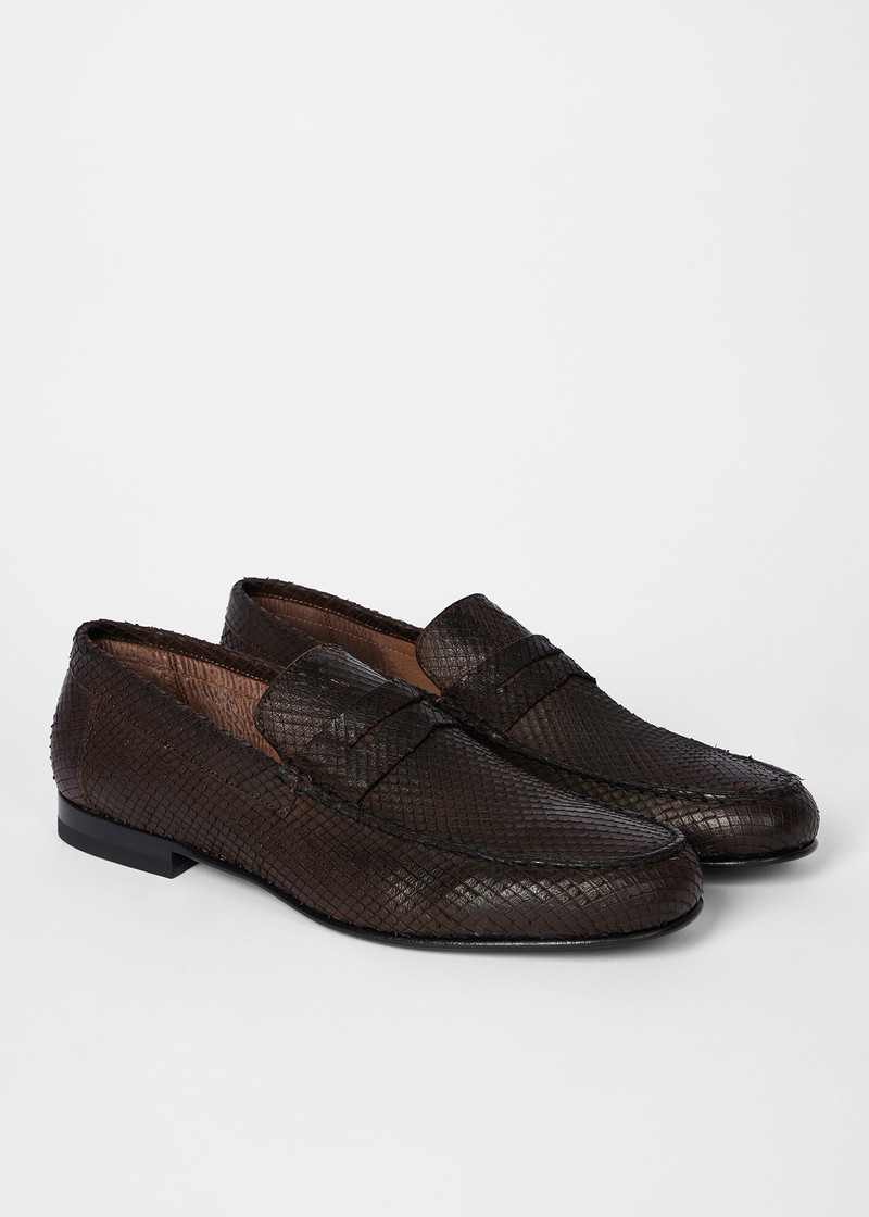 Paul Smith Dark Brown Textured-Leather 'Sellers' Loafers outlook