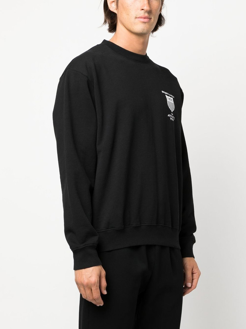 Sporty & Rich logo-print crew-neck sweatshirt outlook