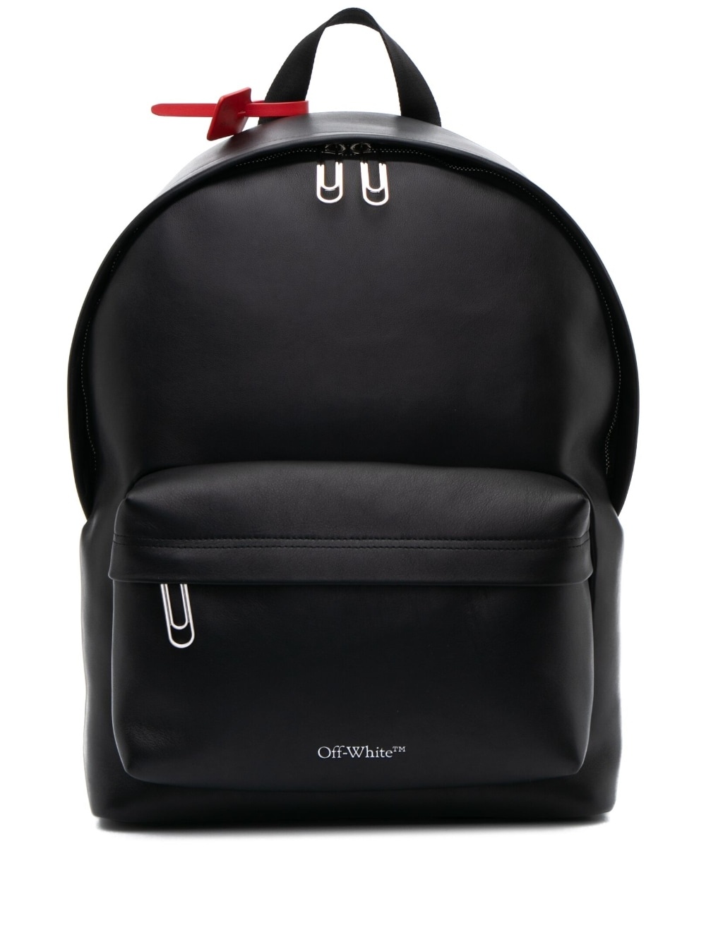 logo-print leather backpack - 1