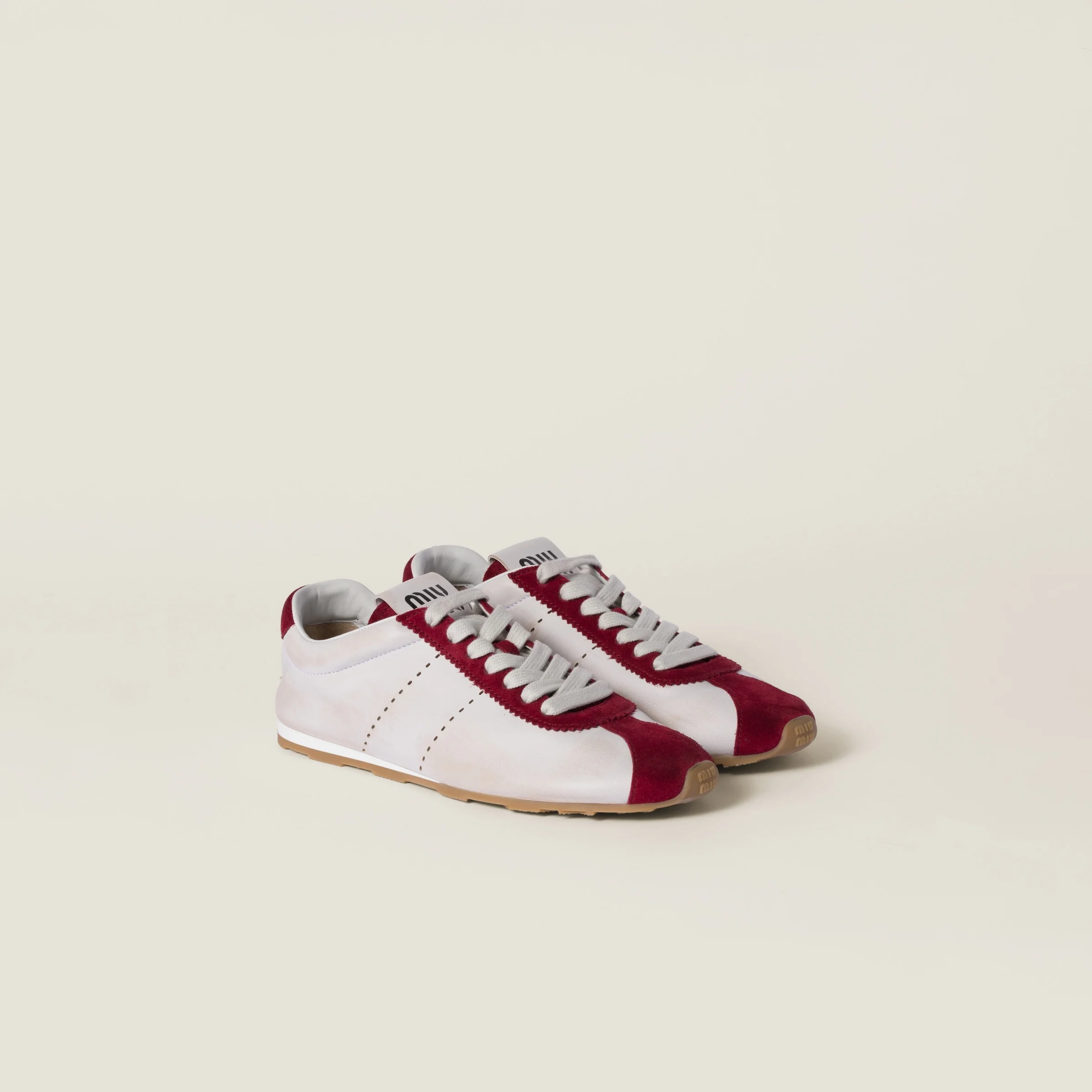 Plume nappa leather and suede sneakers - 1