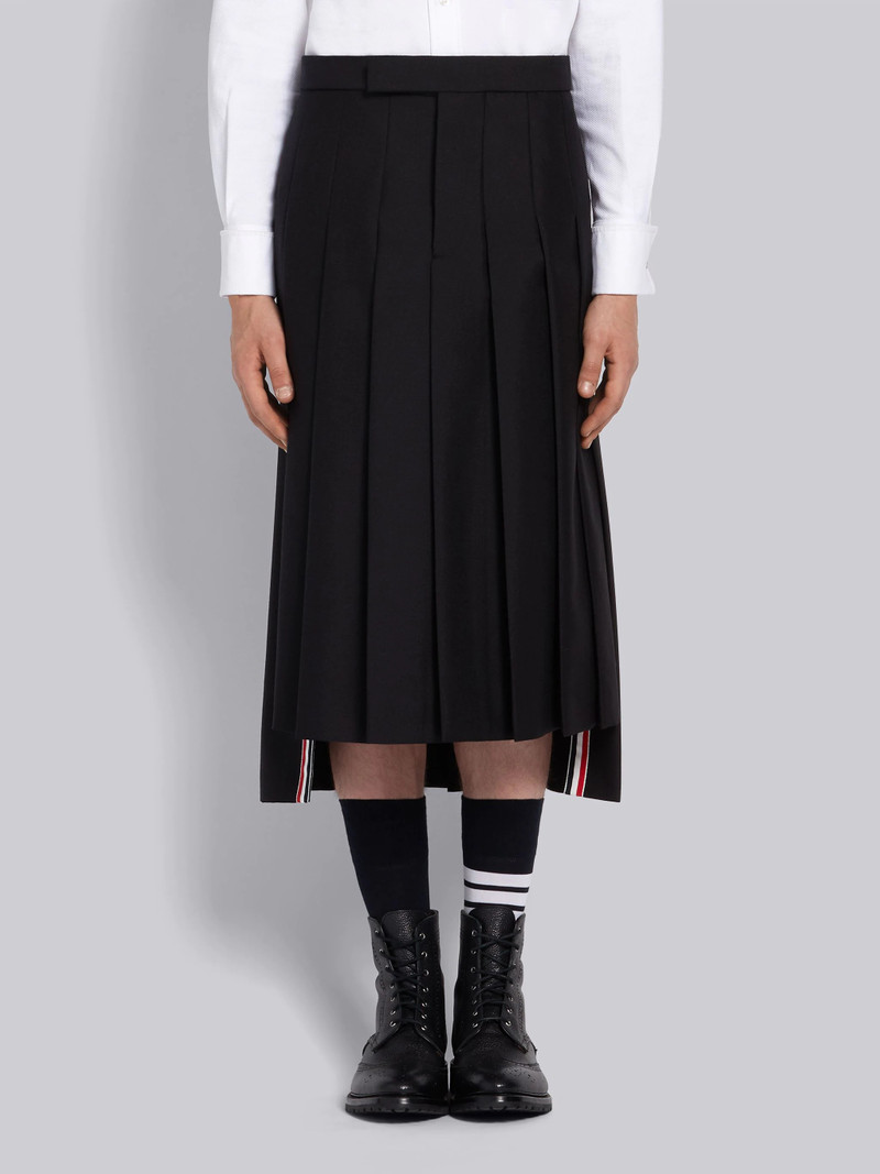 Black 3Ply Mohair Pleated Skirt 1