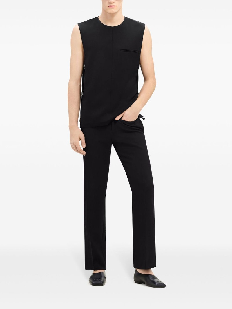 courrèges buckle-detail sleeveless wool top outlook