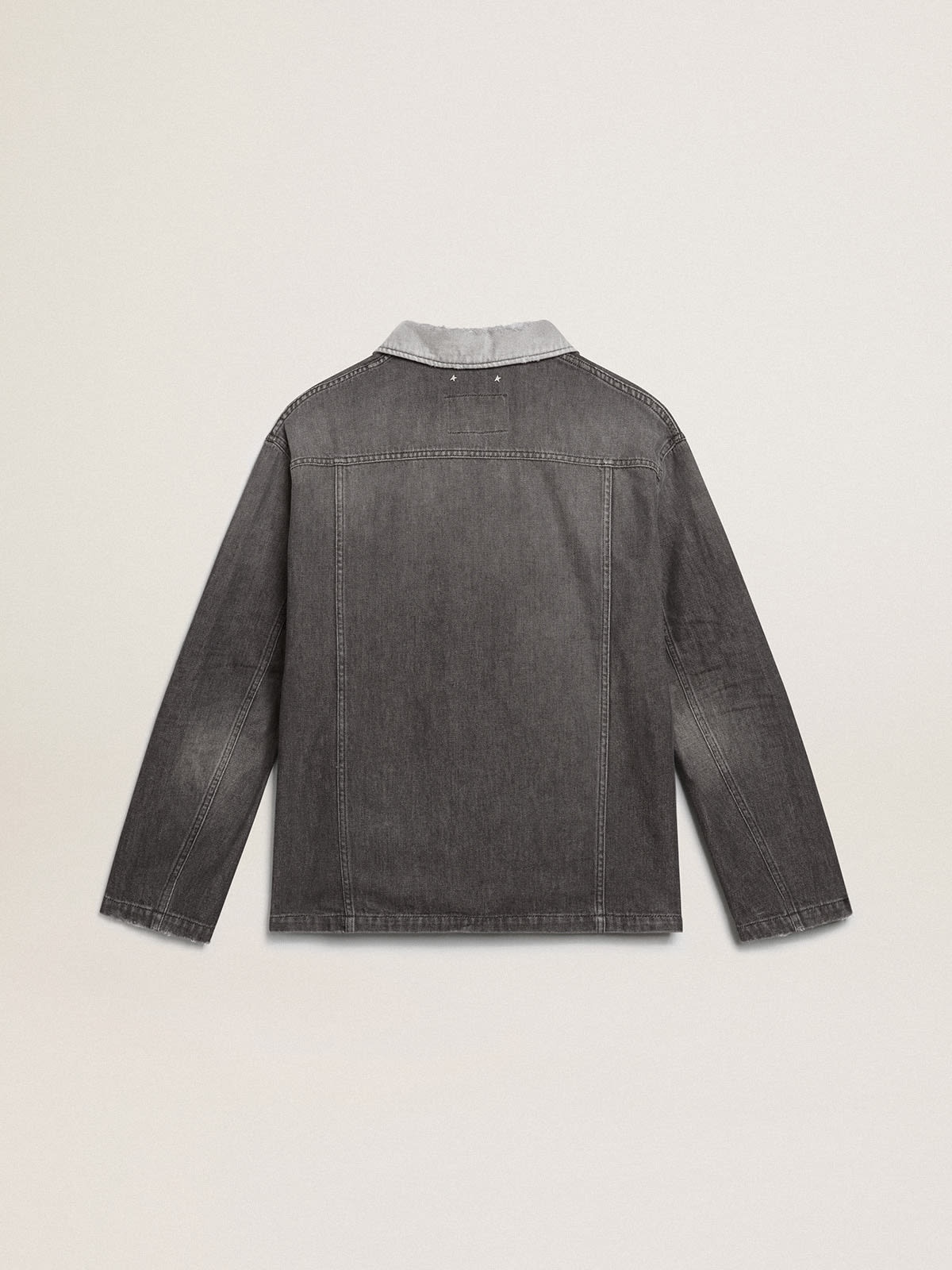 Black denim shirt with patches - 6