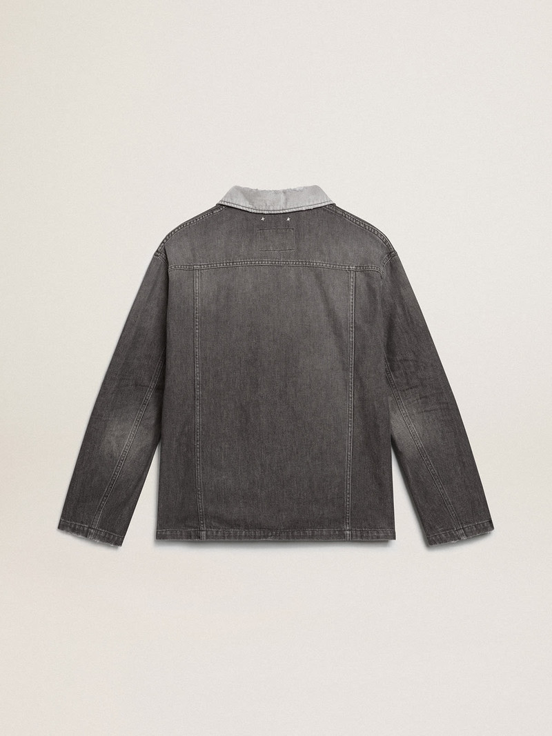 Black denim shirt with patches 6