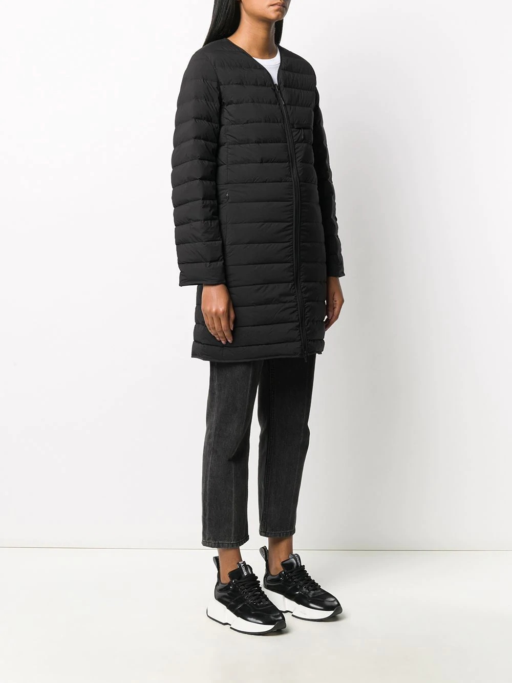 v-neck puffer jacket - 3