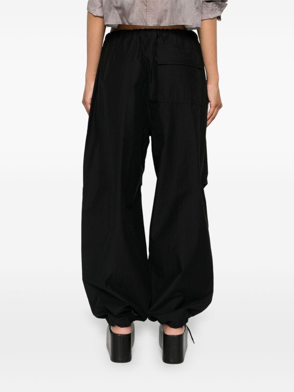 embroidered-logo wide-leg trousers - 4