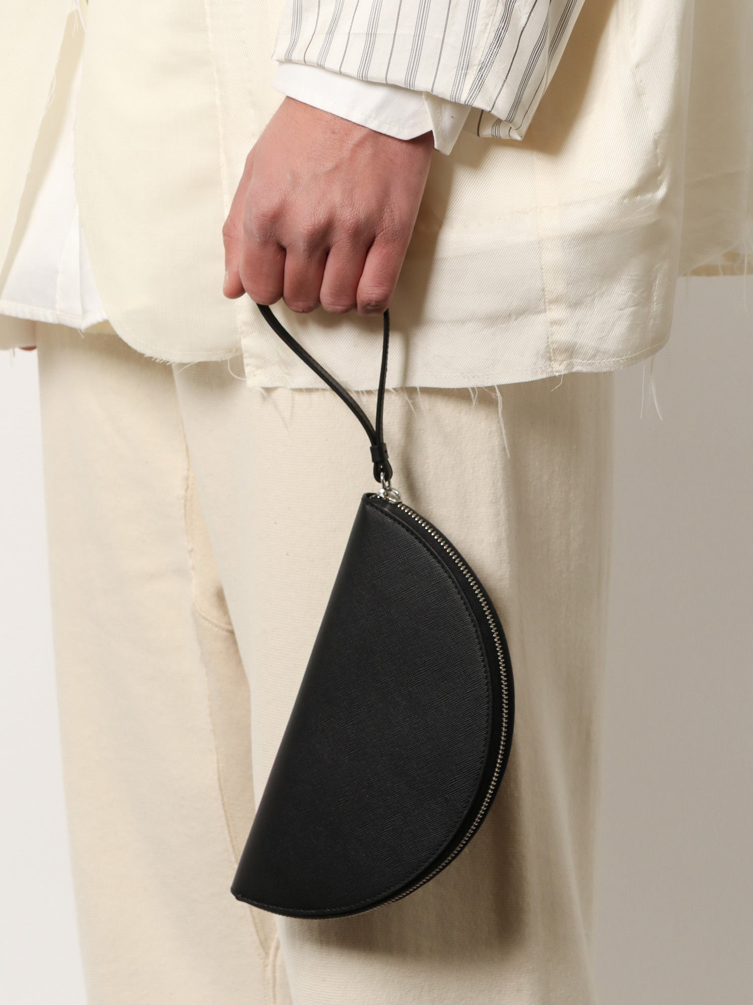 Maison Margiela Men Leather Pochette With Iconic Four Stitched Detail - 2