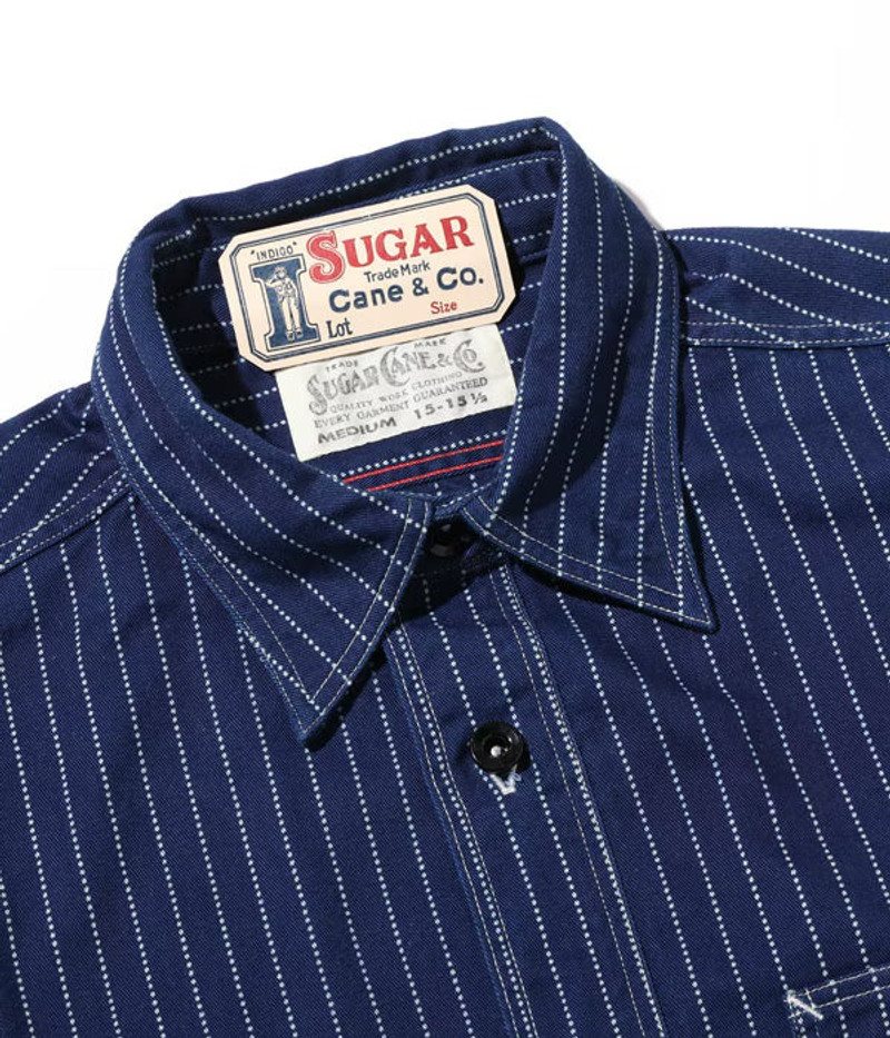 SUGAR CANE SC25551 Fiction Romance 8.5oz Wabash Stripe Work Shirt Long Sleeve outlook