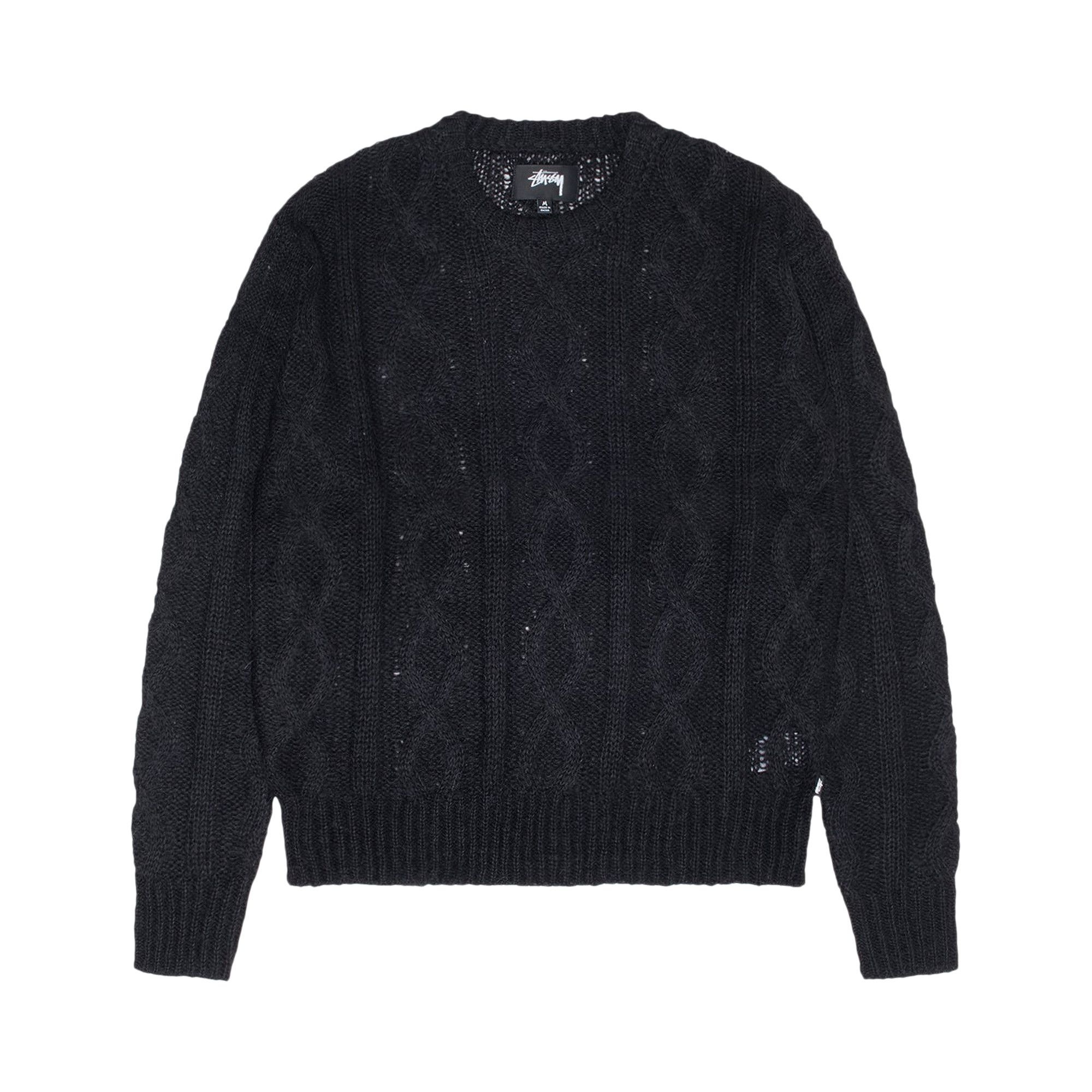 Stussy Cable Loose Knit Sweater 'Black' - 1