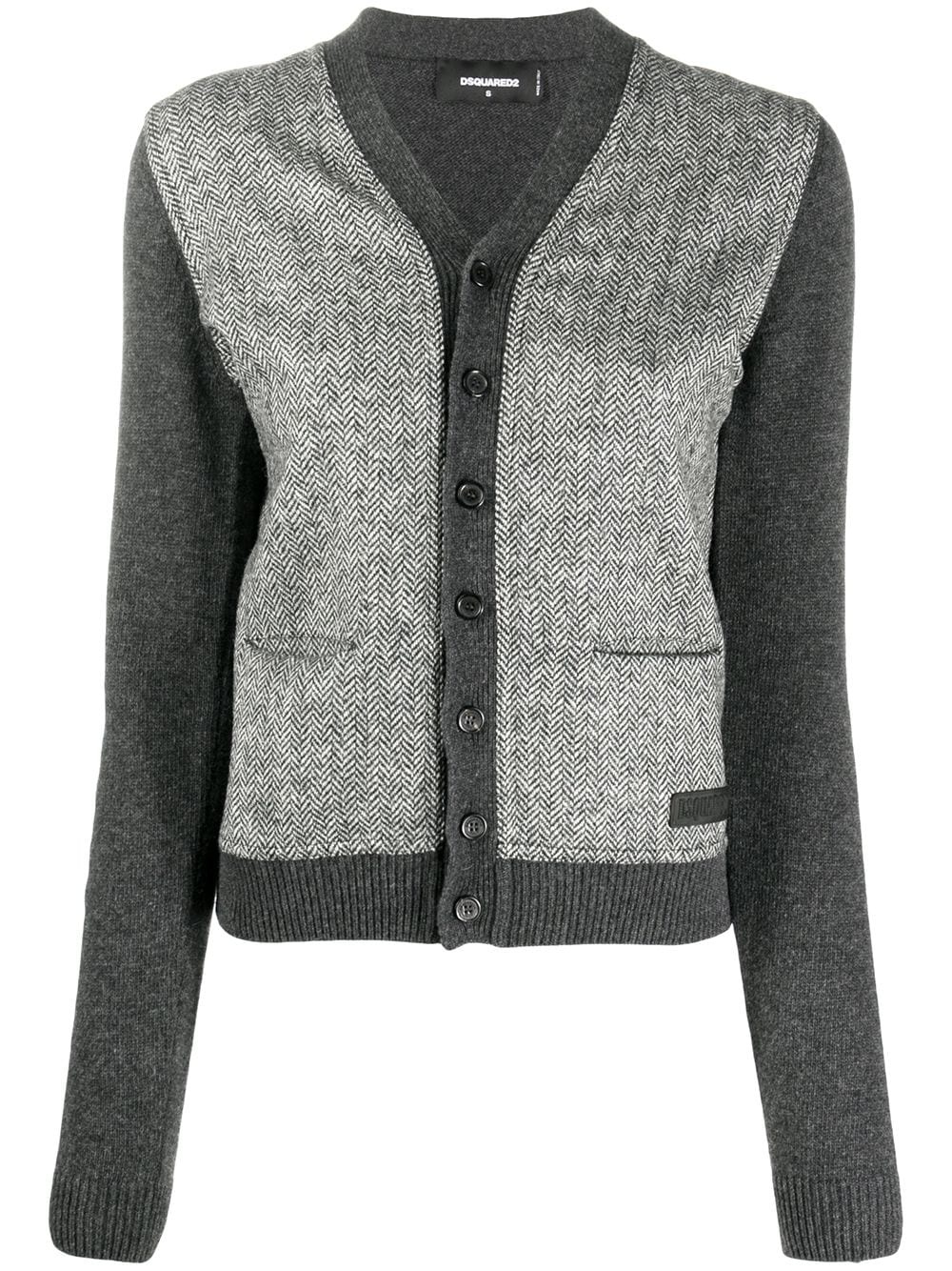 panelled cropped cardigan - 1