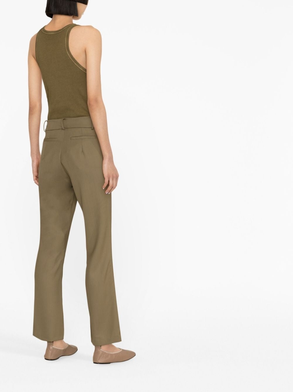 front-slit flared trousers - 4