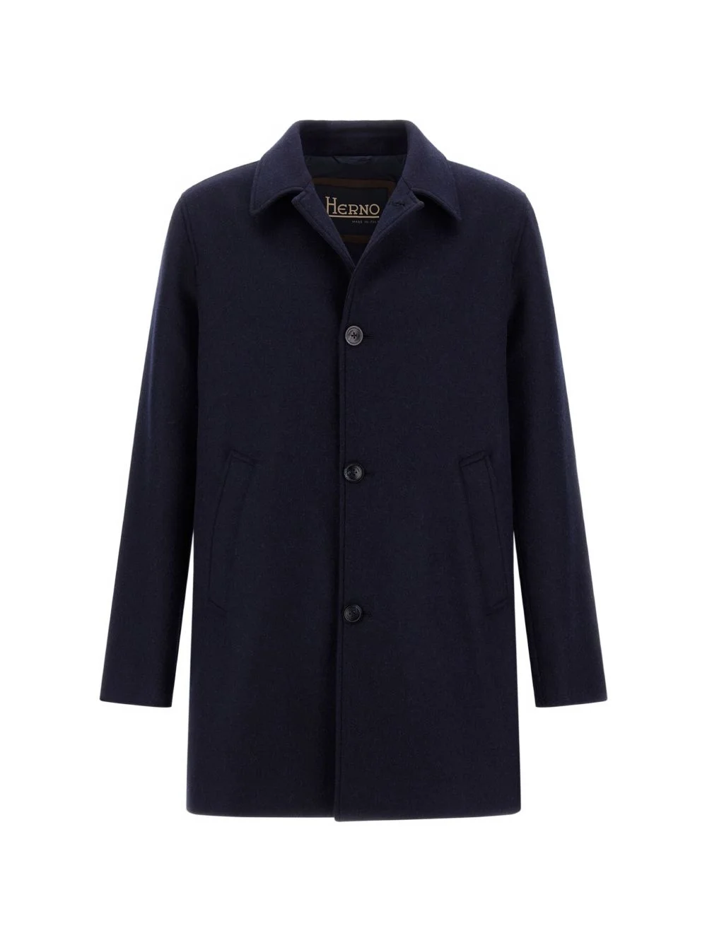 diagonal-wool-fabric coat - 1