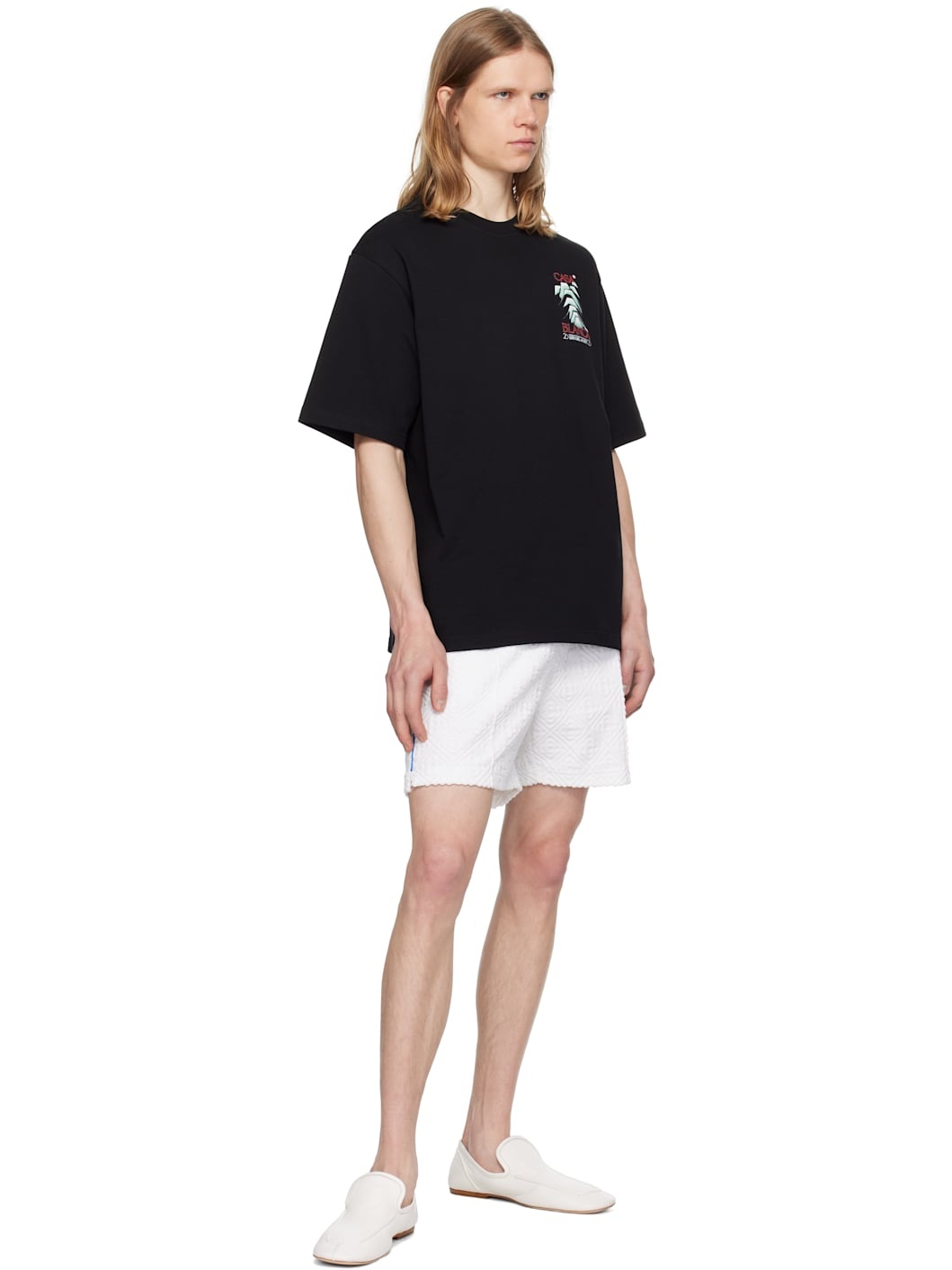 White Monogram Jacquard Towelling Shorts - 4